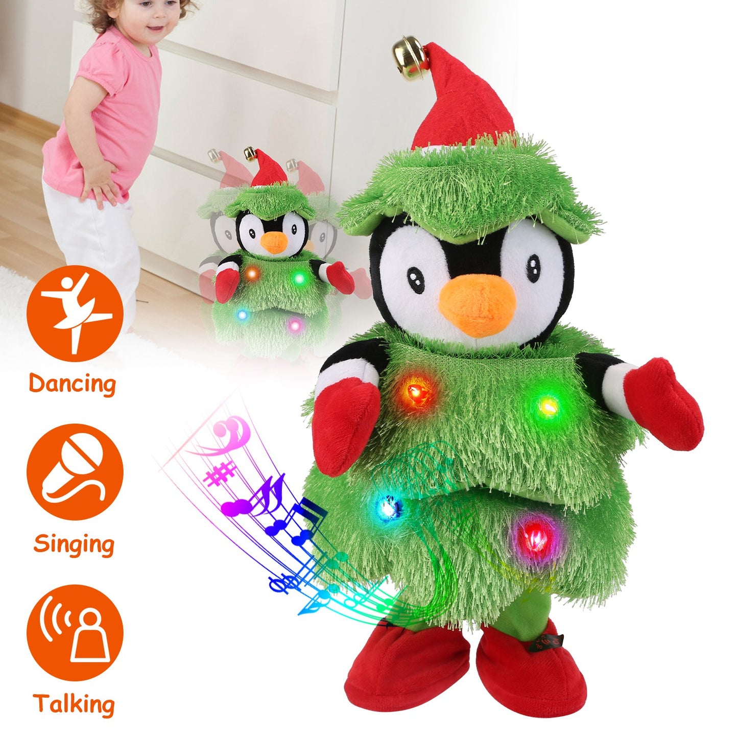 Dancing Singing Plush Toy with Mimicking & Light-Up Features
