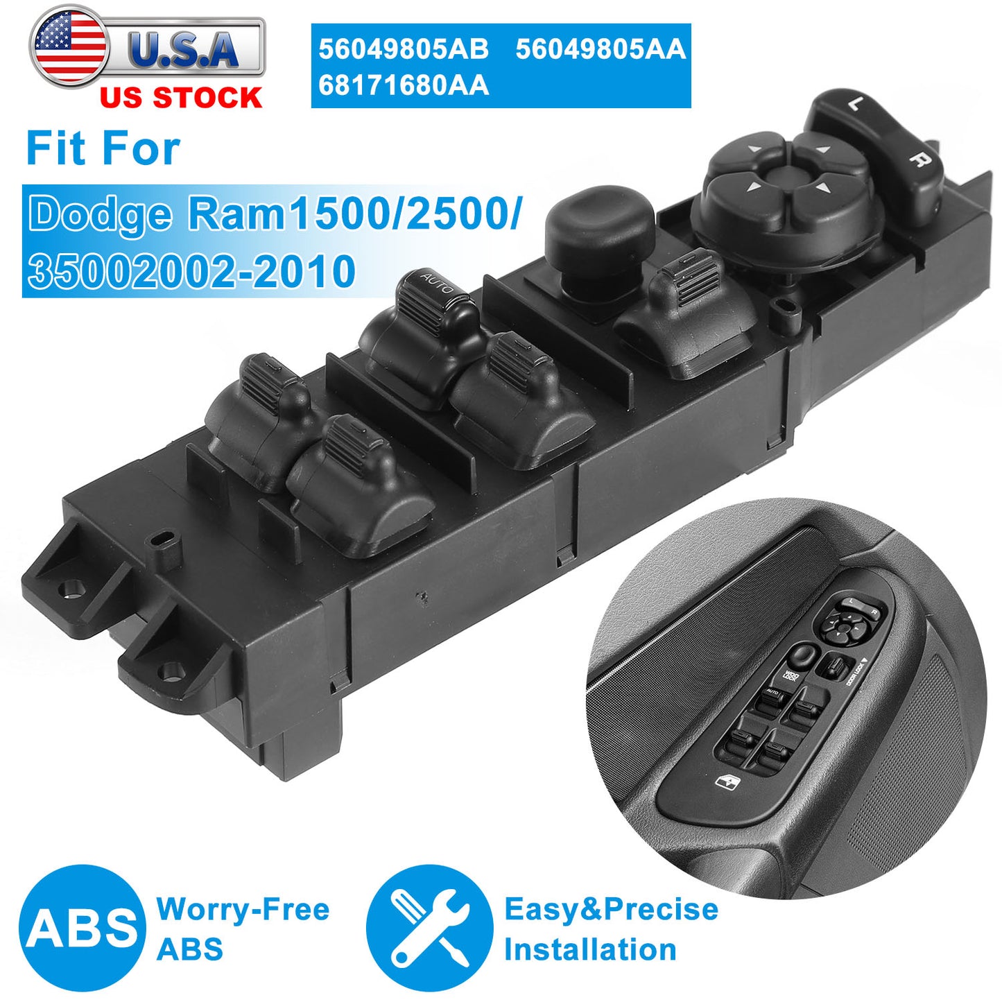 Master Power Window Switch for 2002-2010 Dodge Ram 1500/2500/3500