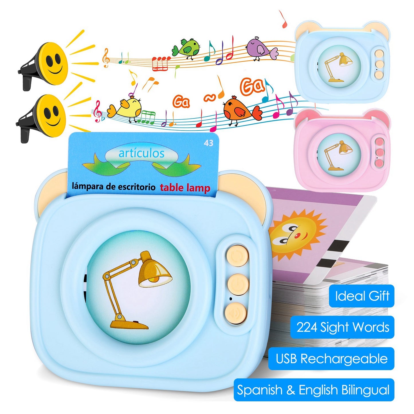 Bilingual Talking Flash Cards - Spanish & English Learning Toy