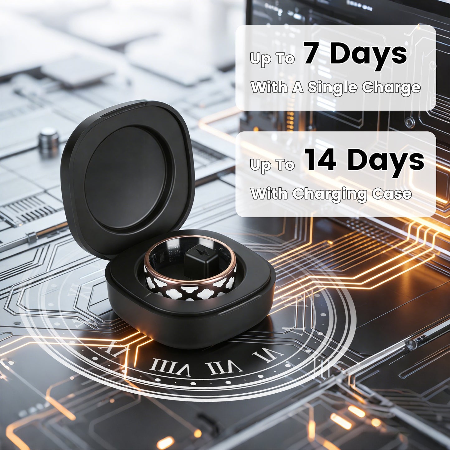 Smart Ring Health Tracker with Sleep & Fitness Monitoring