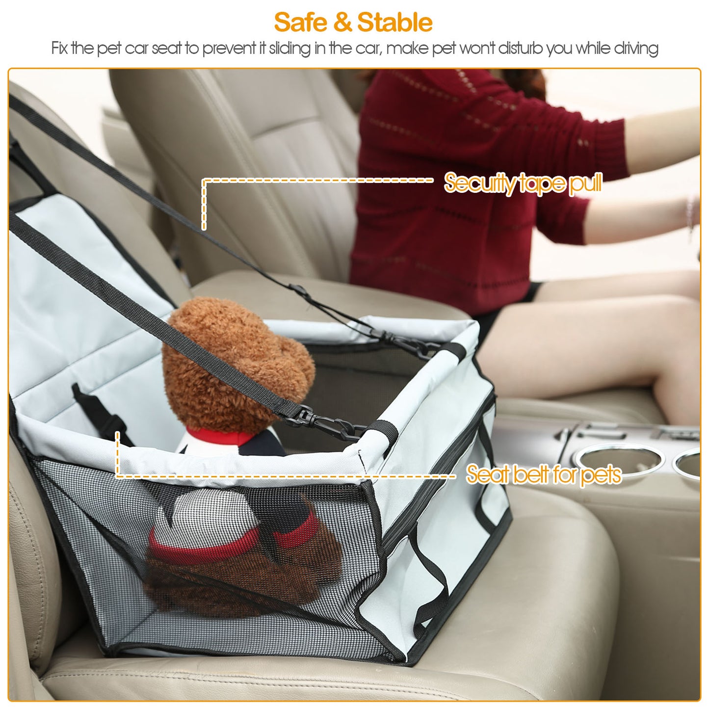 Dog Booster Car Seat for Small Pets Up to 20 Lbs