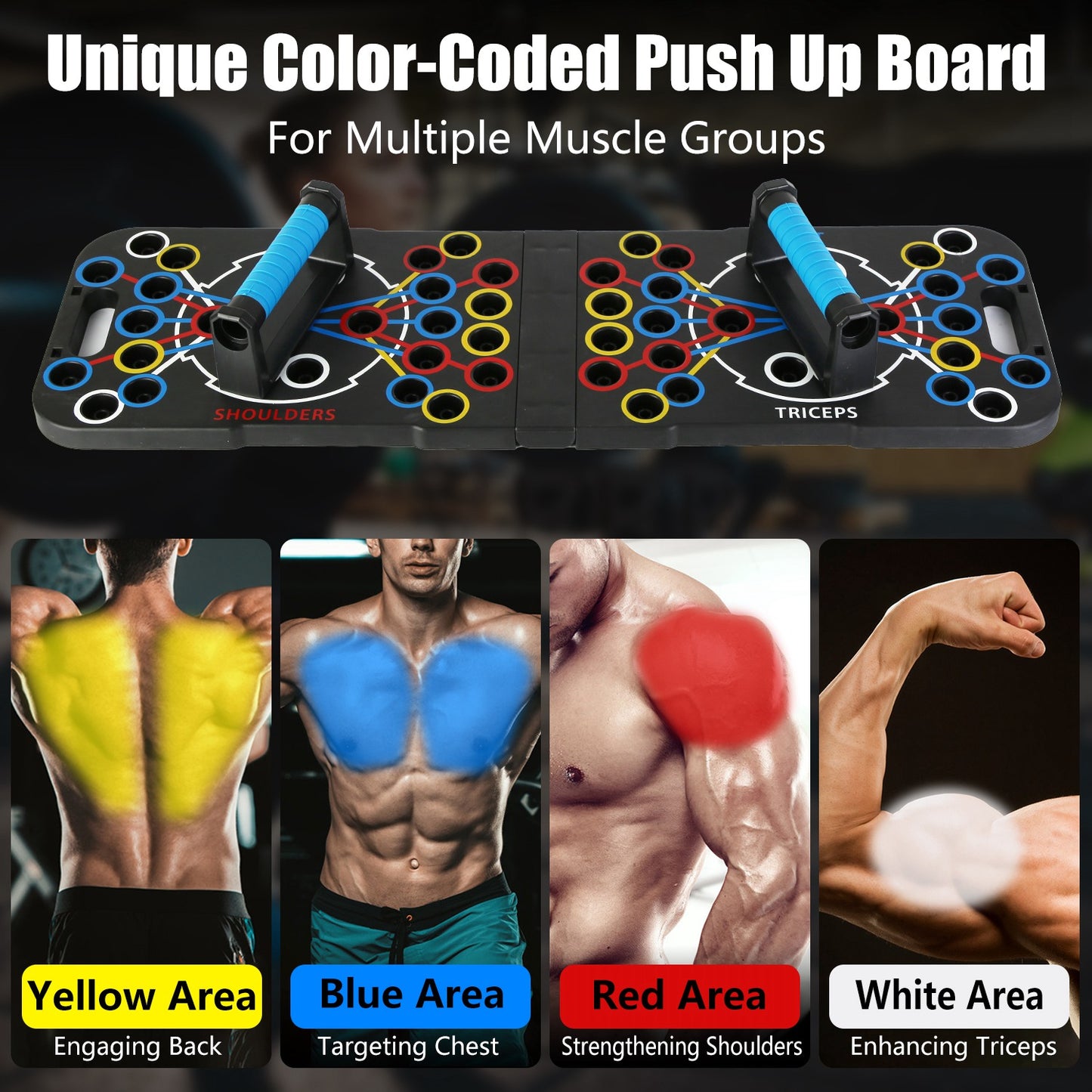 Push Up Board Home Gym Set with 15 Fitness Accessories