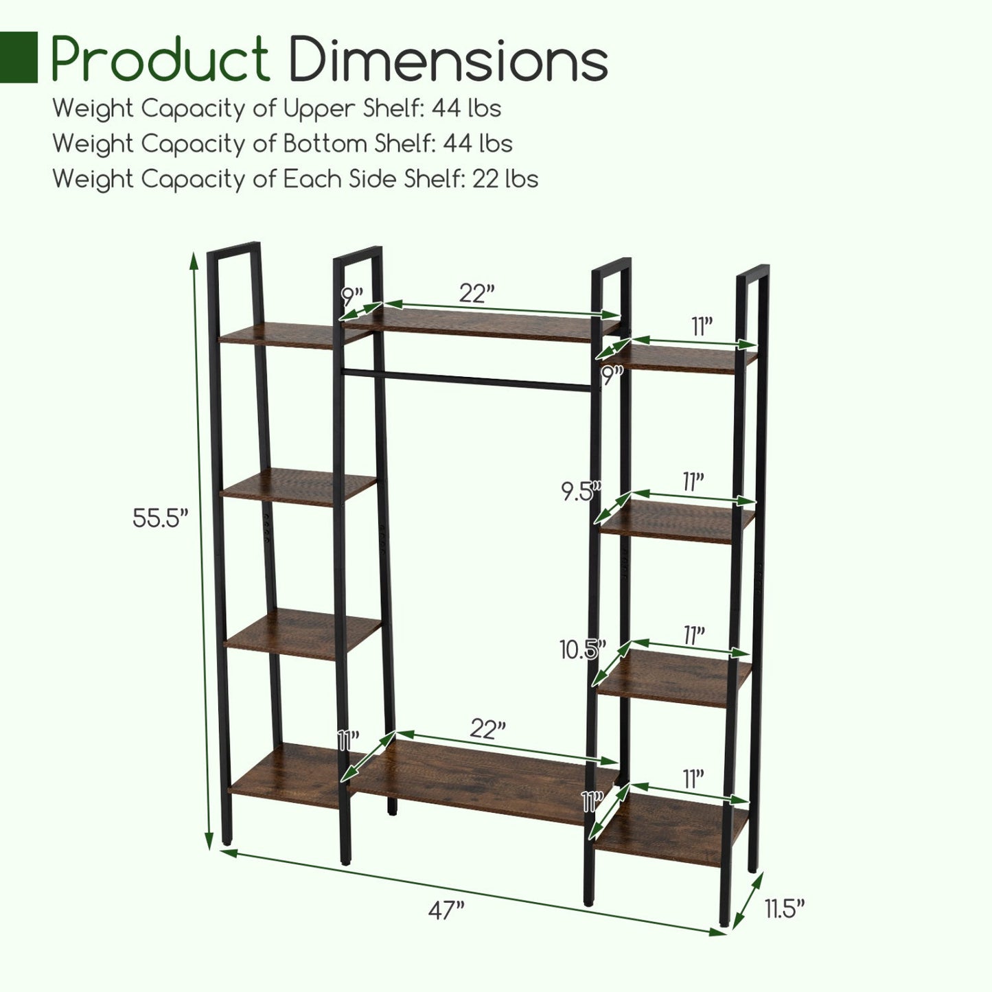 10-Tier Plant Stand with 16-Color LED Lights, 55.5" Tall