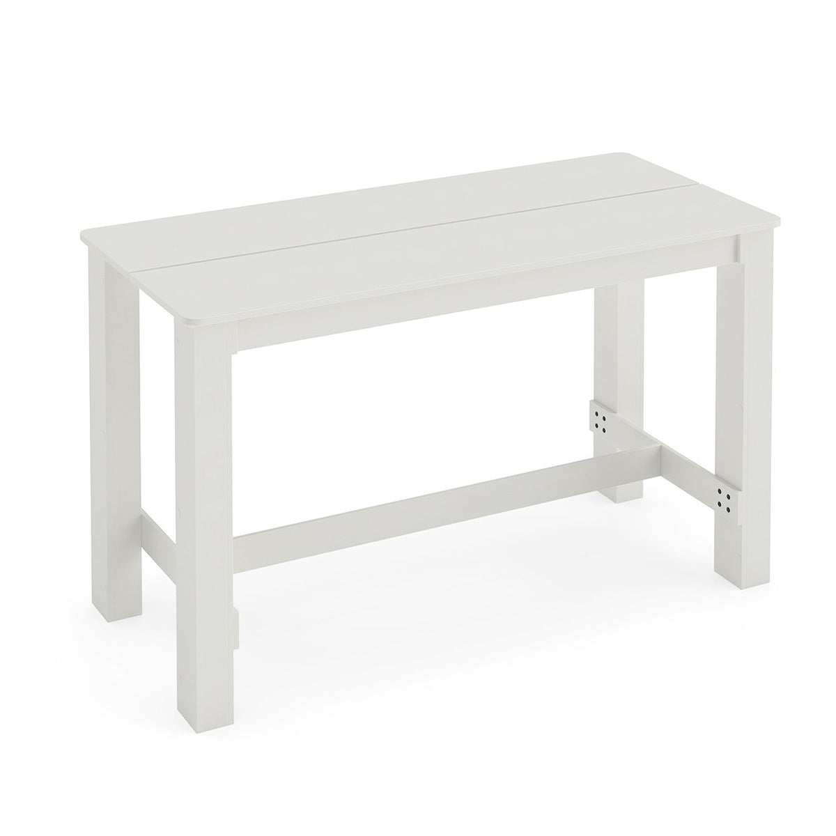 55 Inch Rectangular Farmhouse Kitchen Table for 4-6 People-White