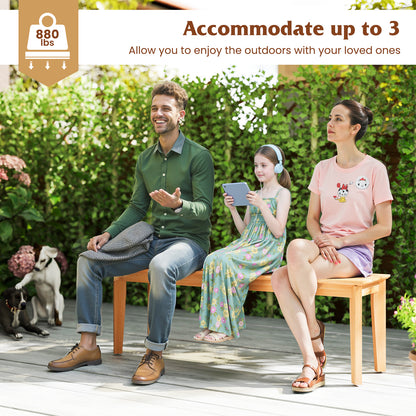 55-Inch Teak Wood Outdoor Bench – 880 LBS Capacity