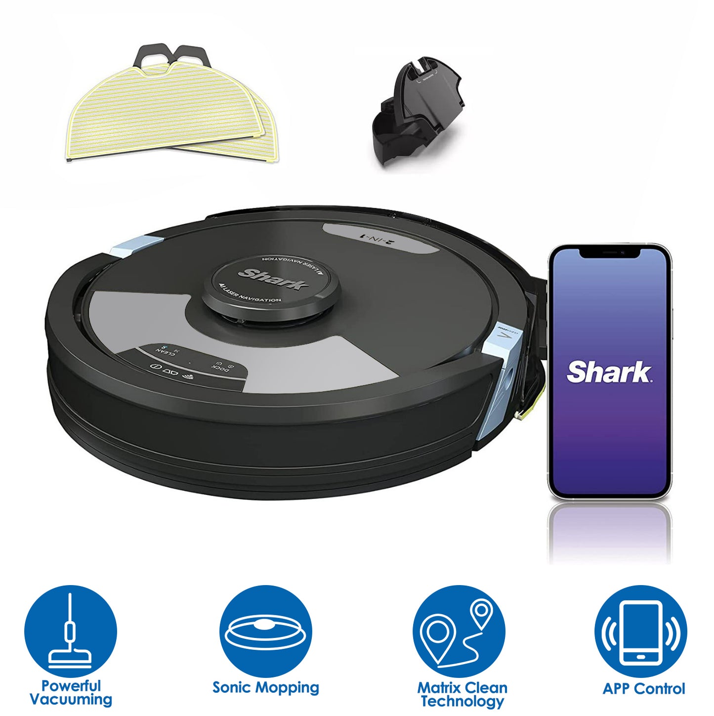 Robot Vacuum and Mop 2-in-1 with Matrix Clean & App Control