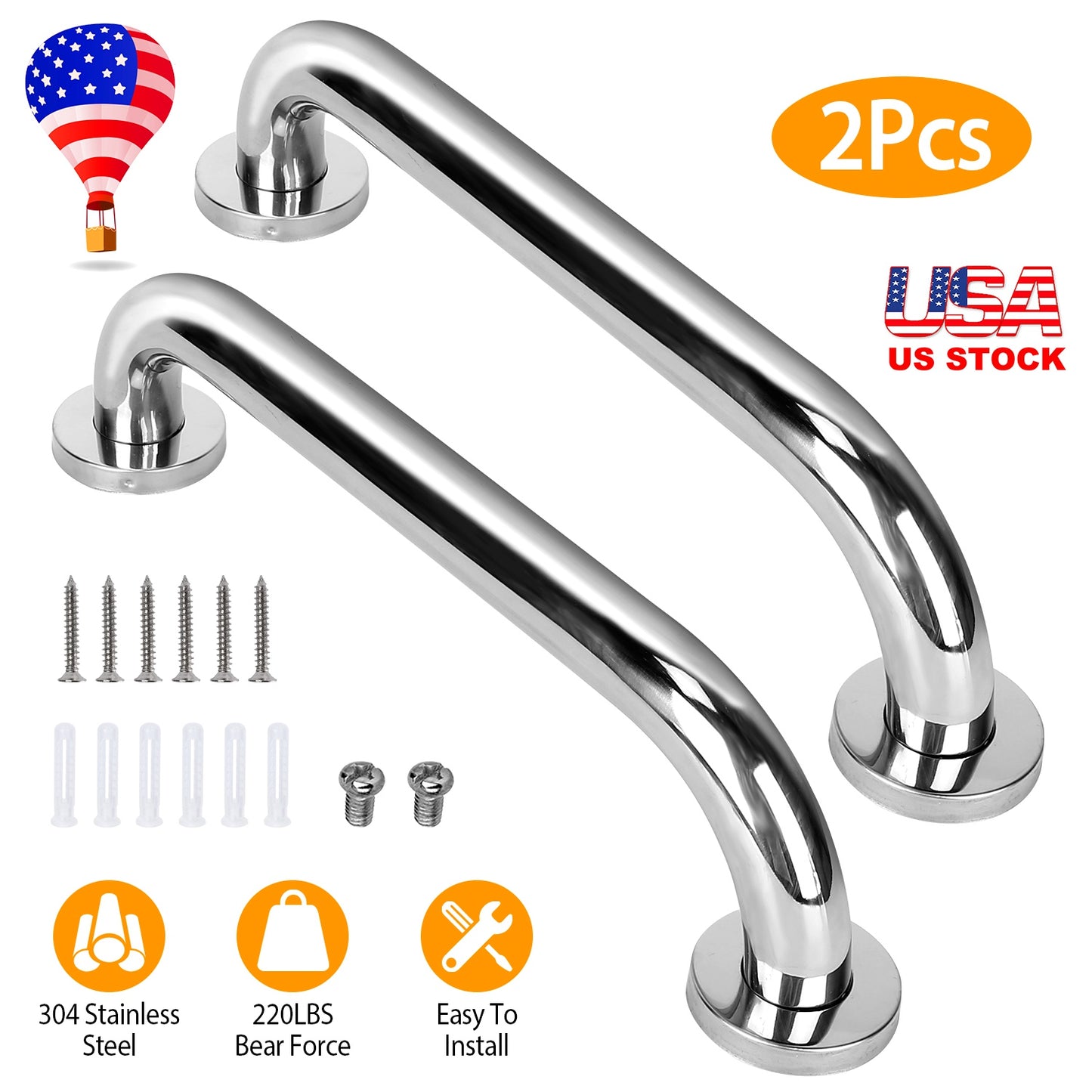 Stainless Steel Grab Bar 11.8in Safety Handle for Bathroom