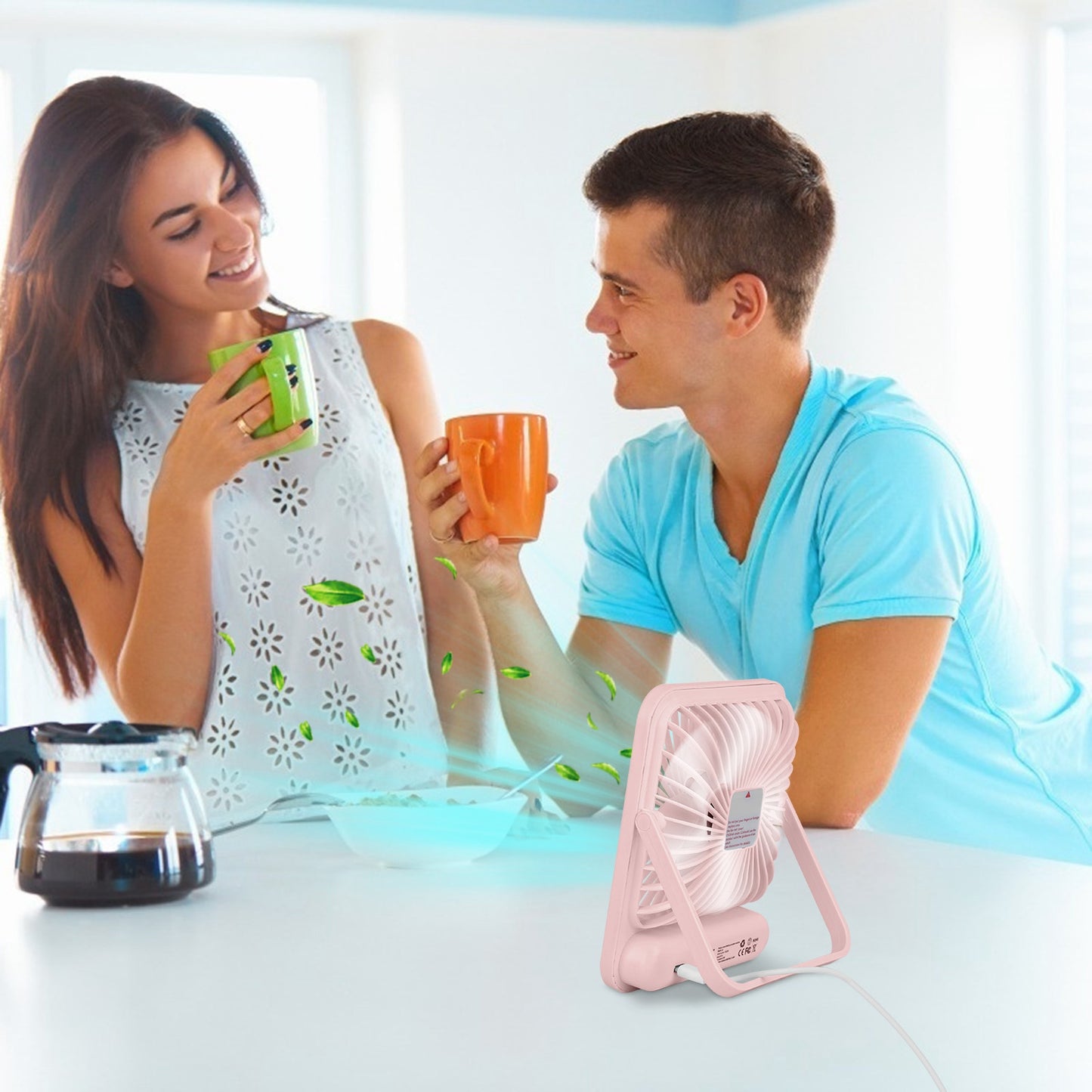 Rechargeable Desktop Fan with LCD Display & 5 Speed Settings