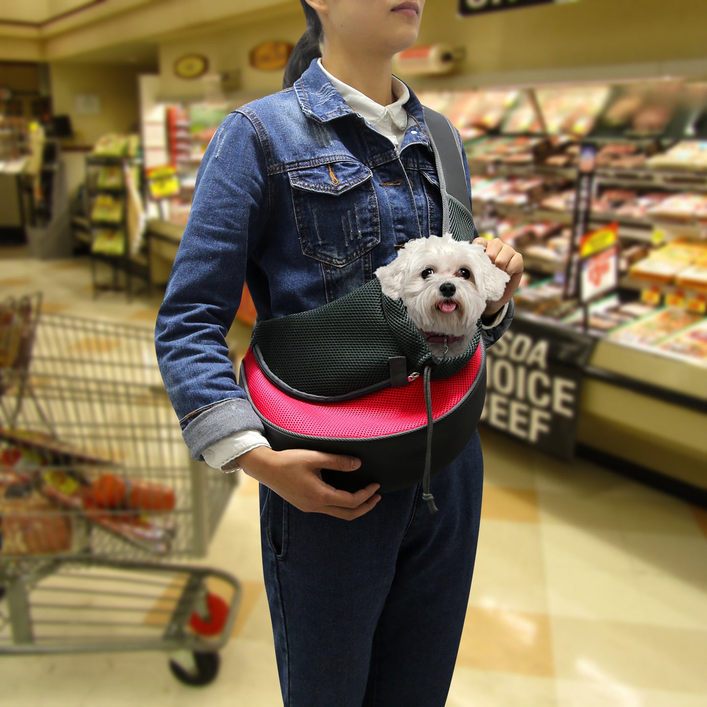Pet Carrier Sling Bag for Small Dogs & Cats - Hands Free