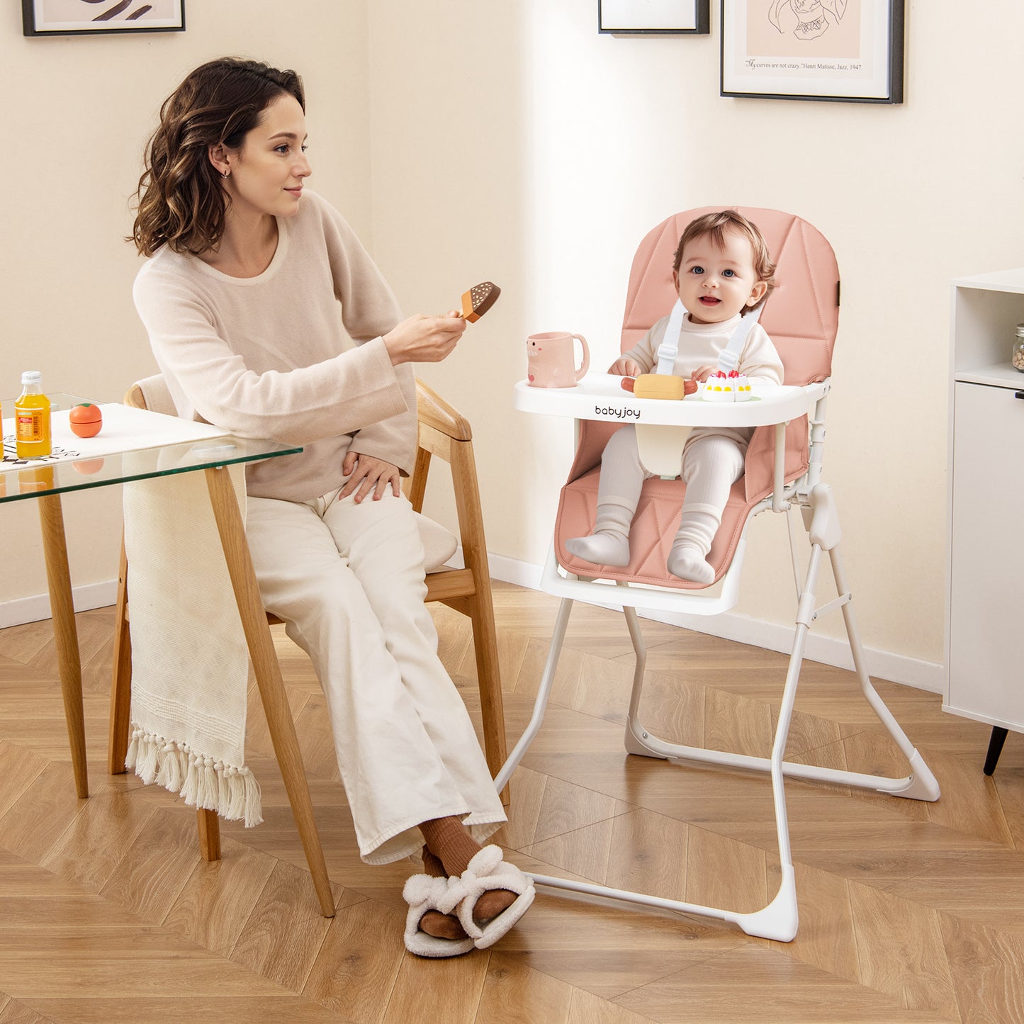 Compact Folding High Chair with Adjustable Tray