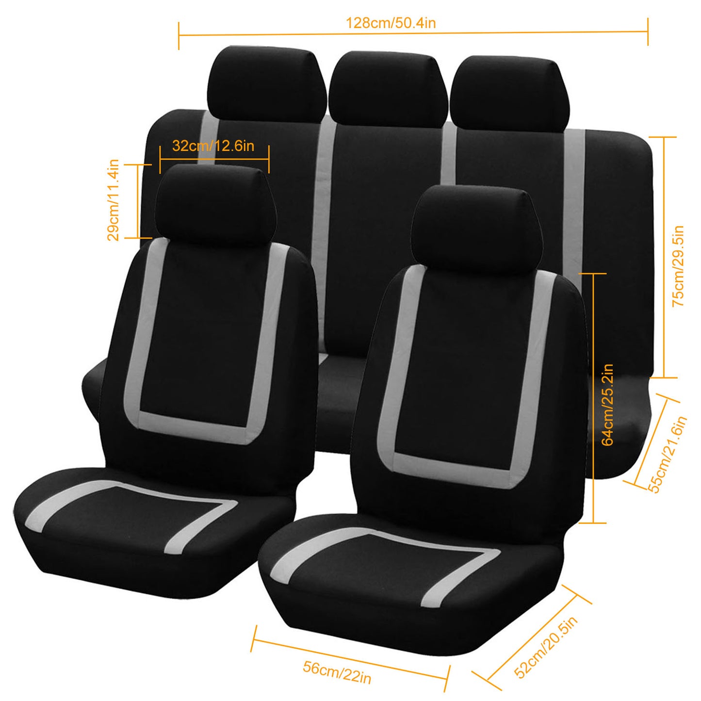 Universal Car Seat Covers 9-Piece Set for Auto Truck SUV