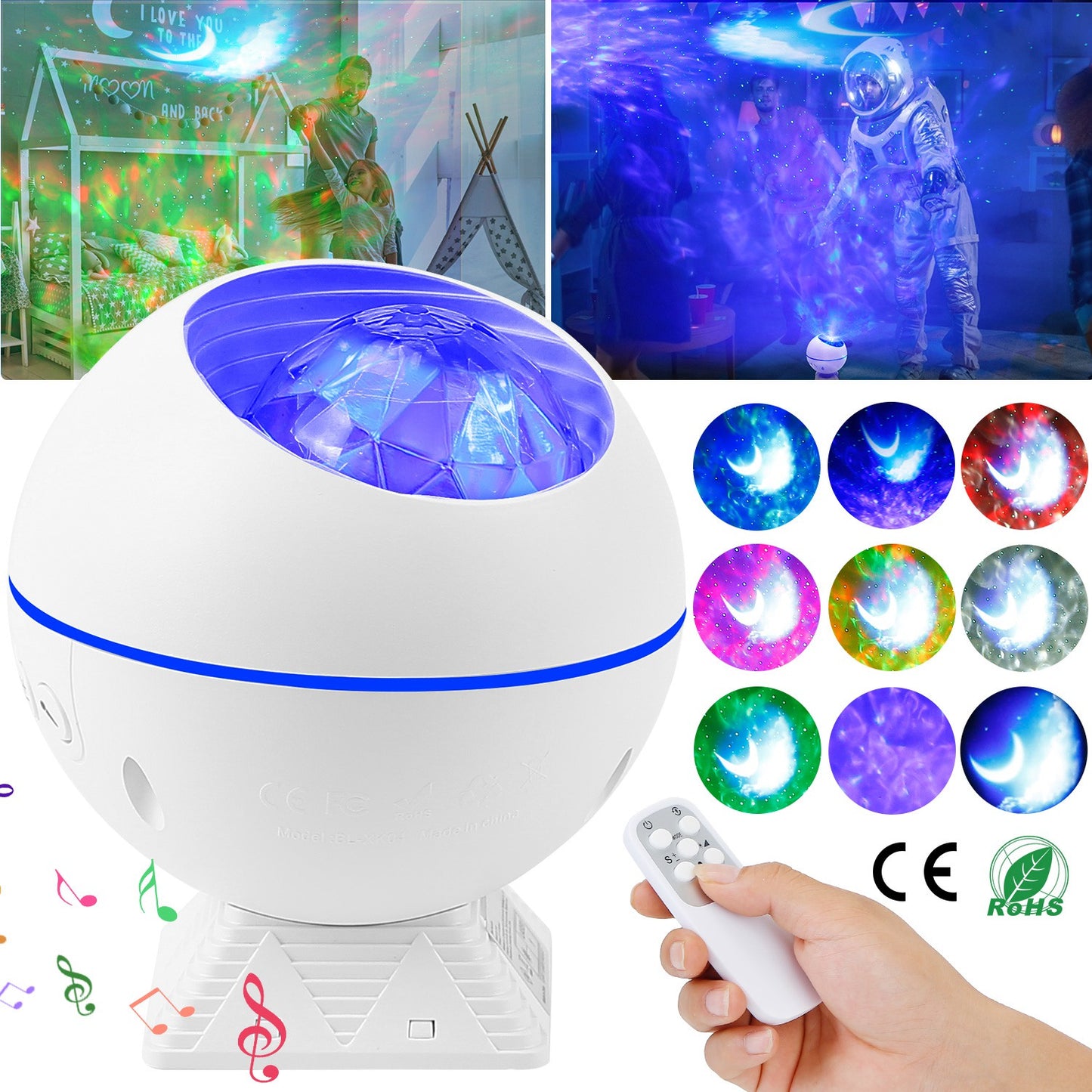 LED Star Projector Night Light with Remote Control