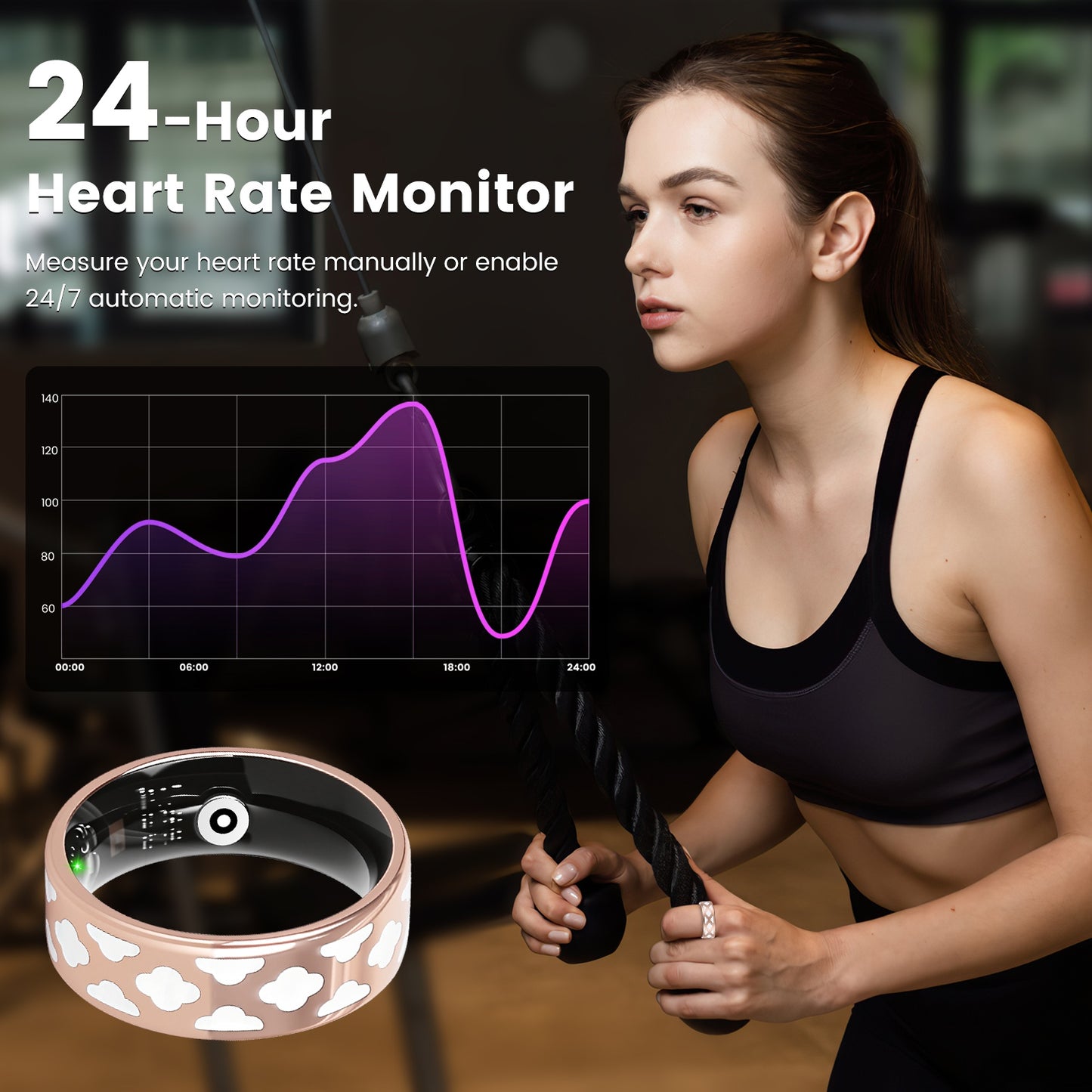 Smart Ring Health Tracker with Sleep & Fitness Monitoring