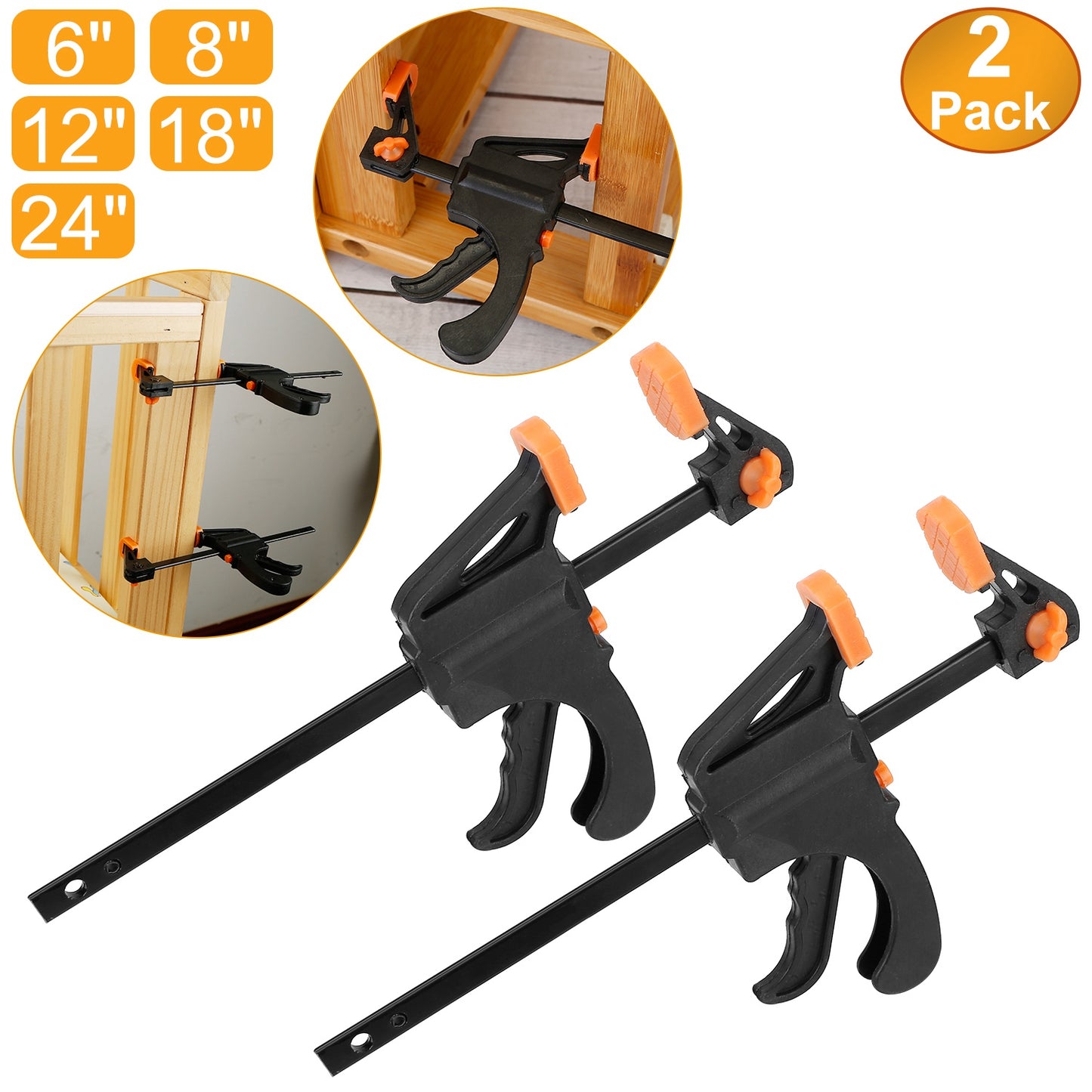 F Clamp Grip Set with Quick Release Ratchet (2-Pack)