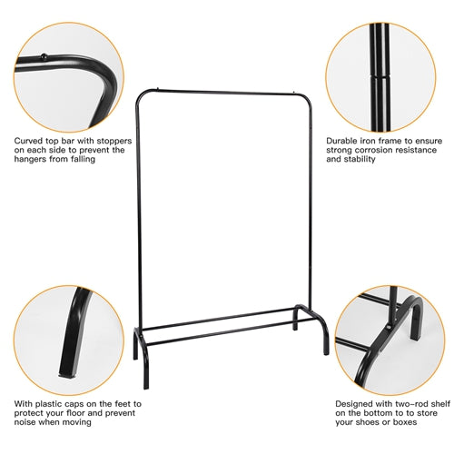 Freestanding Garment Rack with Bottom Shelf - 33 lbs Capacity