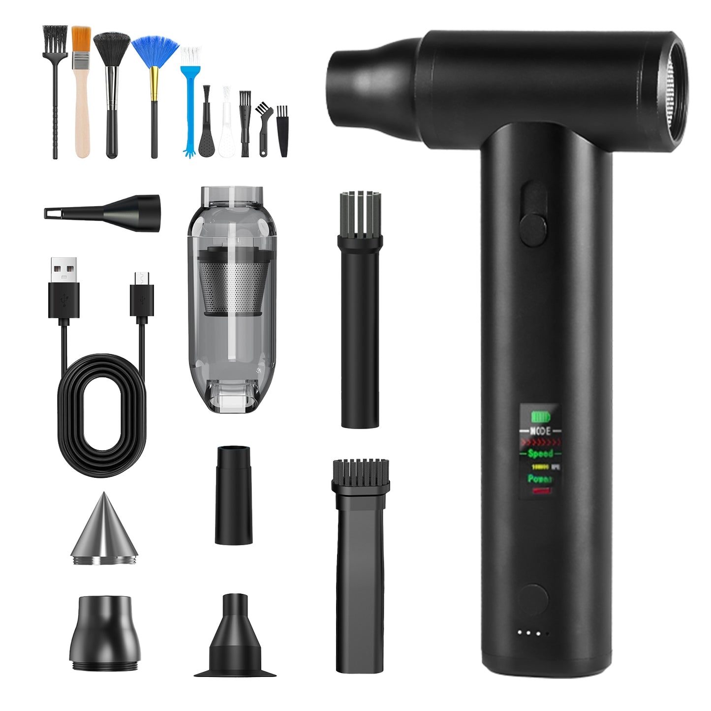 Cordless Air Duster 130,000 RPM with 19 Accessories