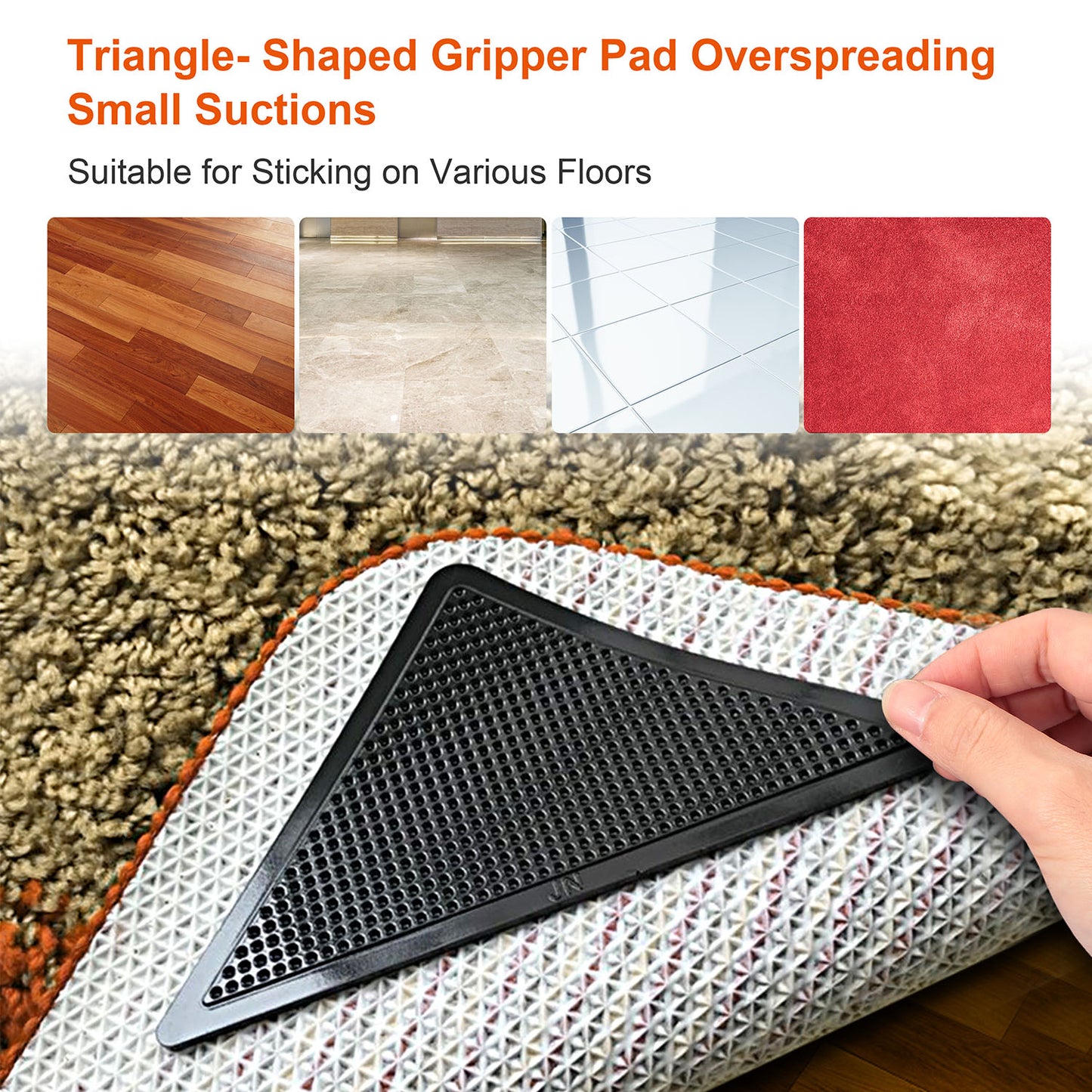 Rug Gripper Pads Non-Slip Anti-Curling Corner Grippers
