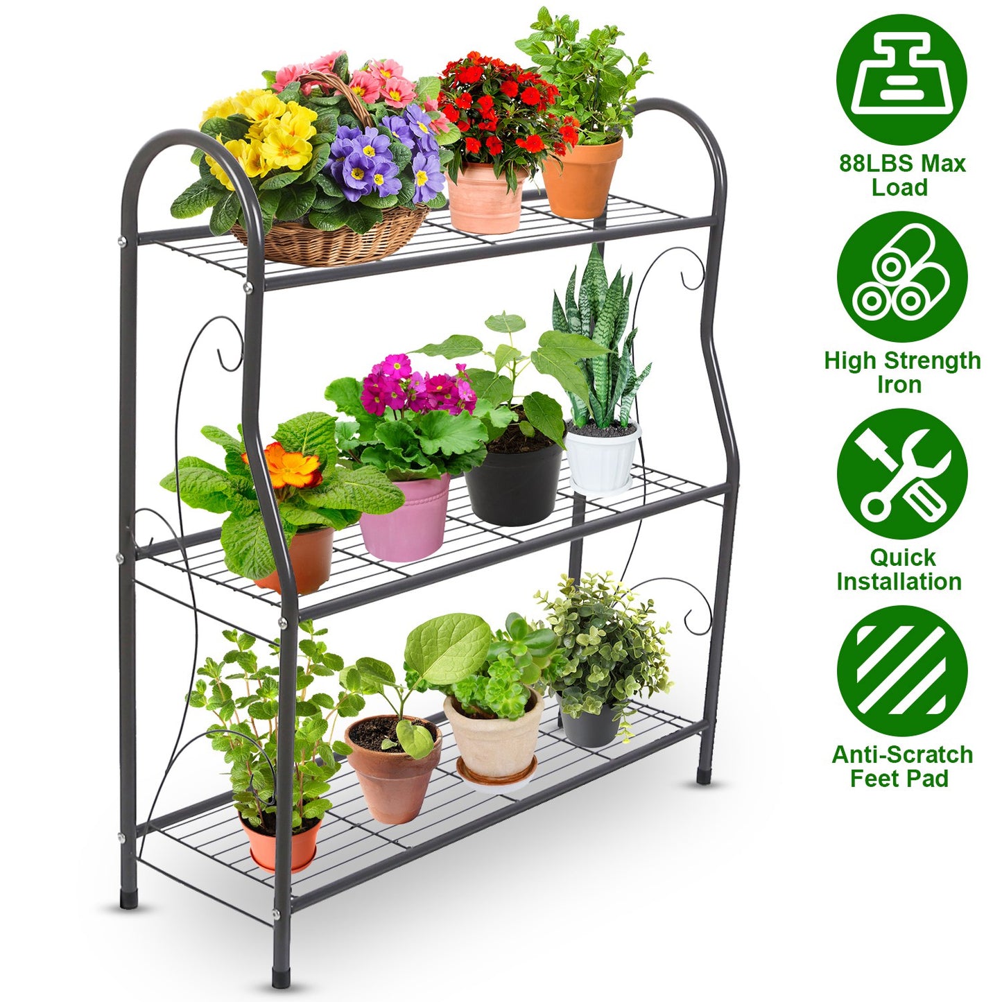 3 Tier Plant Stand Rack with 88 LBS Capacity