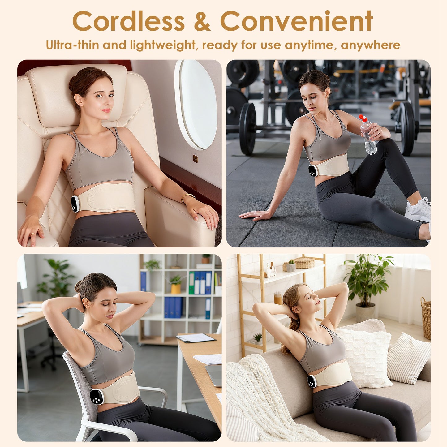 EMS Lower Back Massager Heating Pad with Remote Control