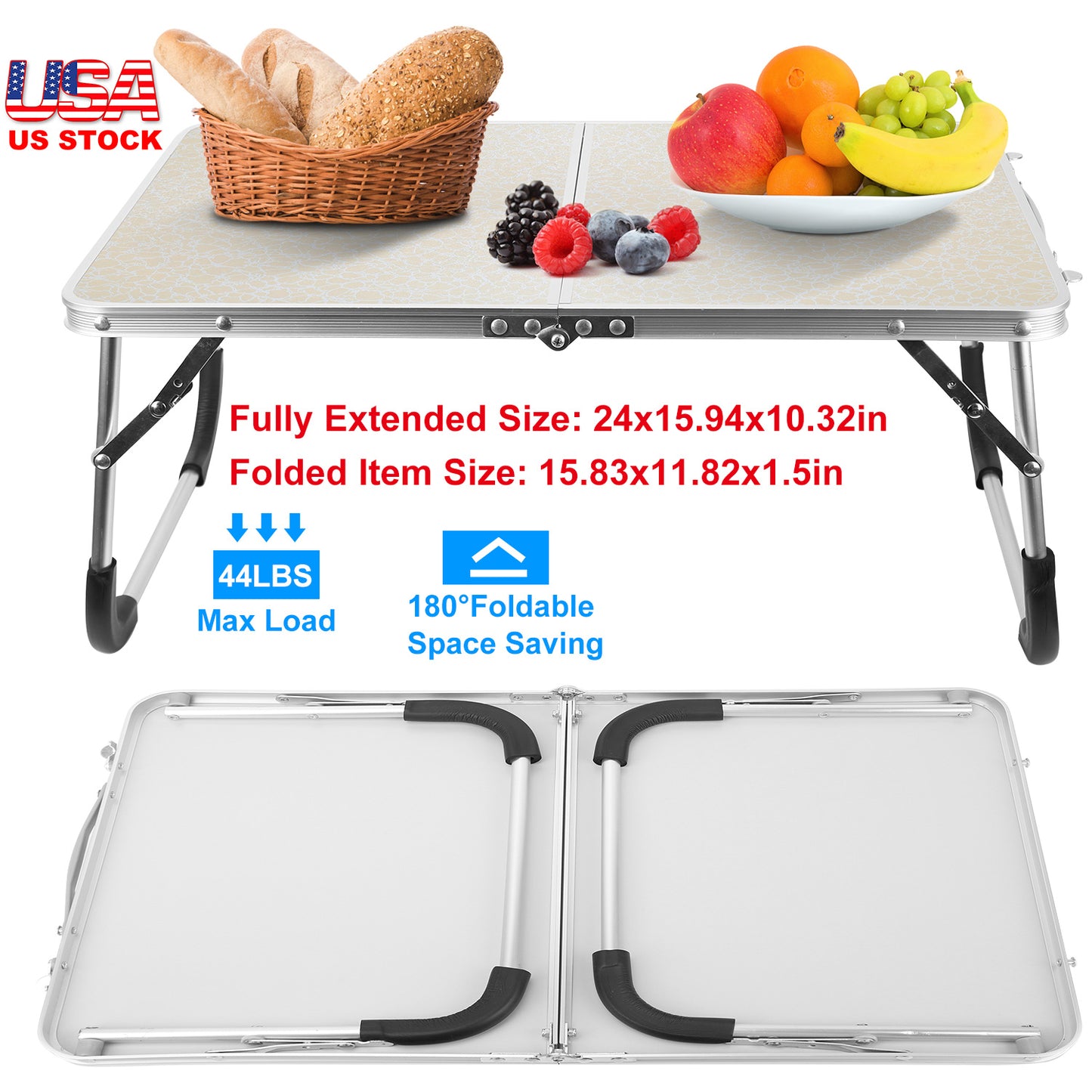 Foldable Laptop Table with Adjustable Legs for Bed & Sofa
