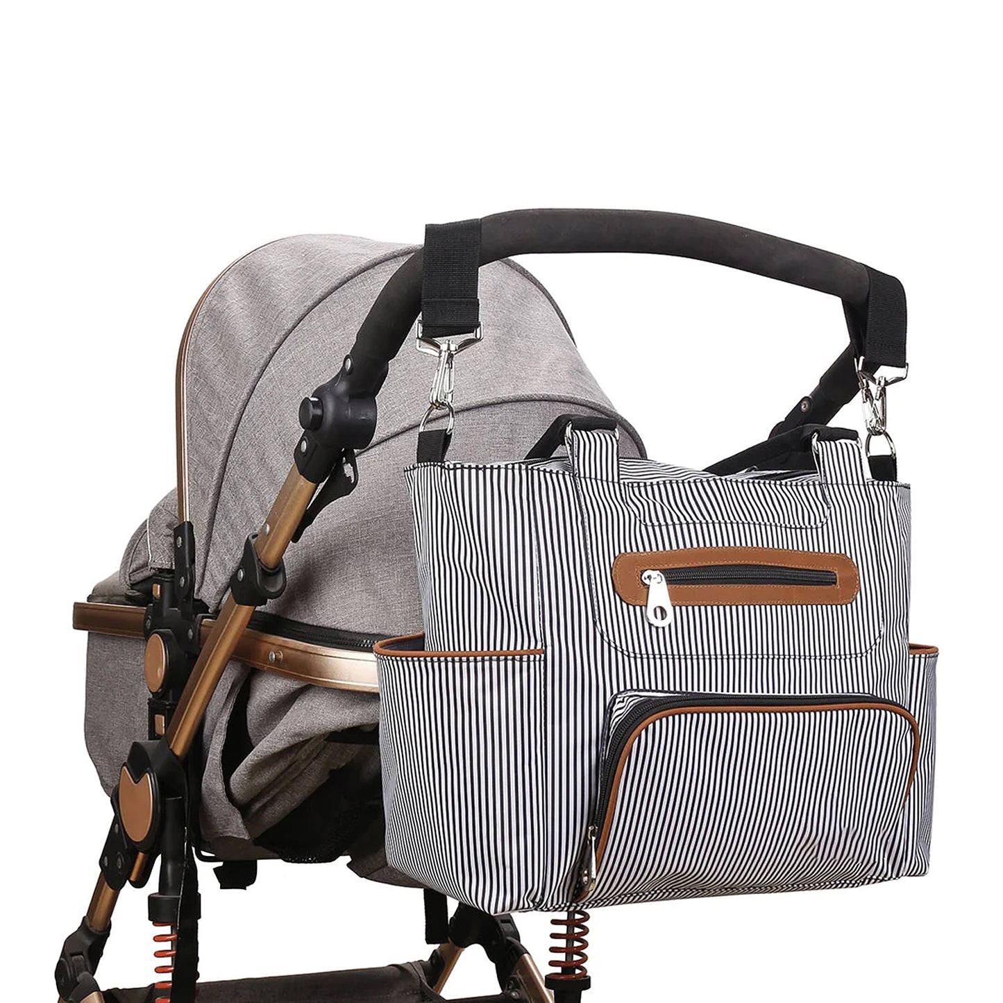 Diaper Bag Set 8-Piece with Changing Pad and Stroller Straps