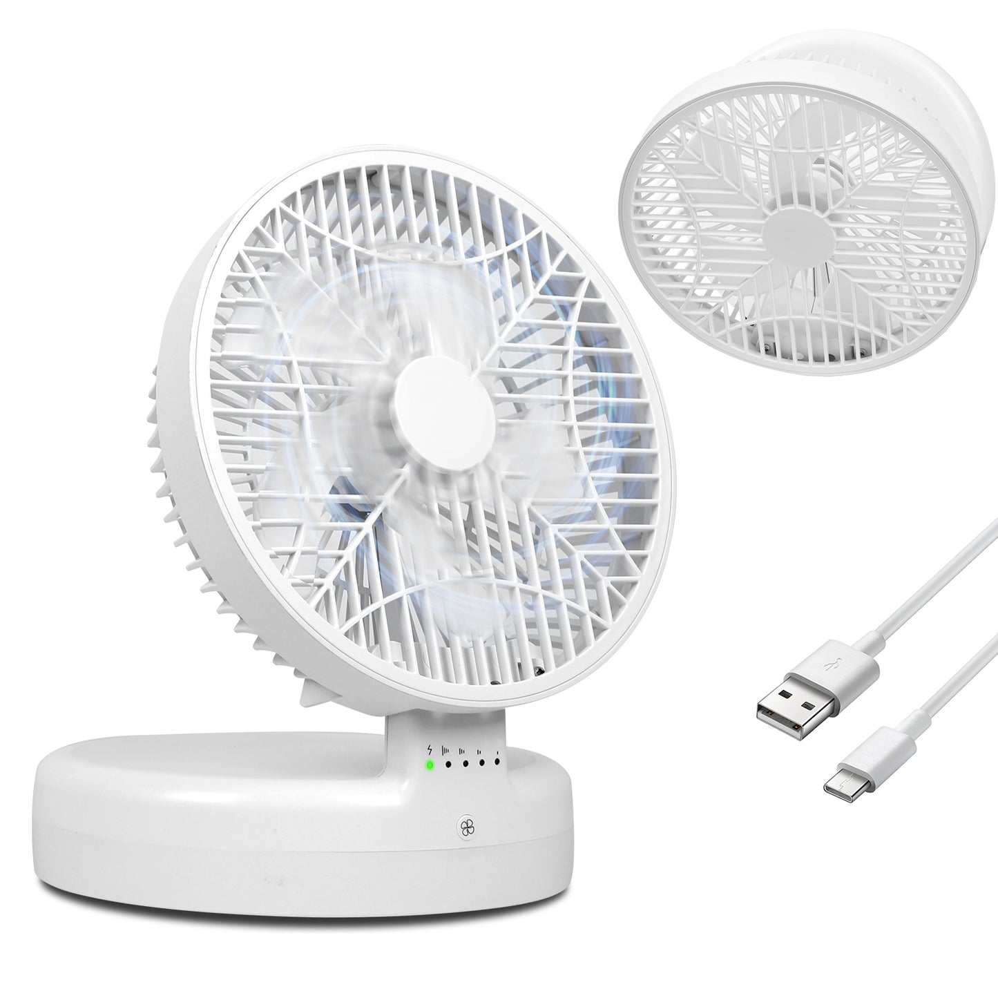 Foldable Desk Fan with 4 Speeds & 90° Adjustable Head