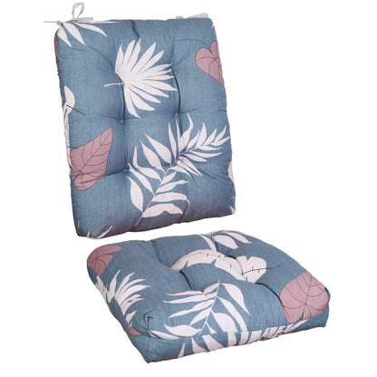 2Pcs Rocking Chair Cushion Upper And Lower Back And Seat Sets with Non-Slip Ties Polyester Fiber Filling Comfortable for Indoor Home Office Car