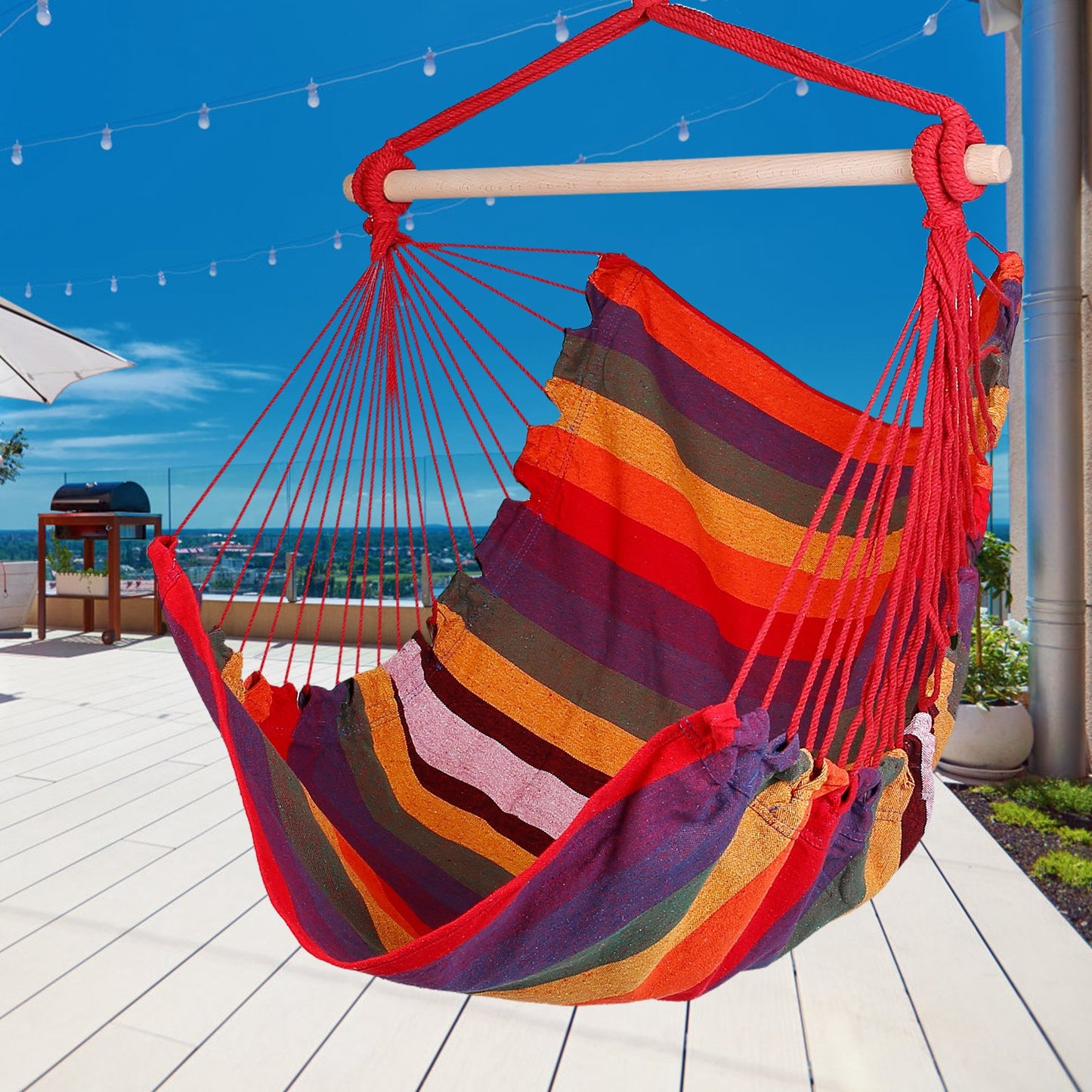 Hanging Hammock Chair with Pillows – 265 lbs Capacity