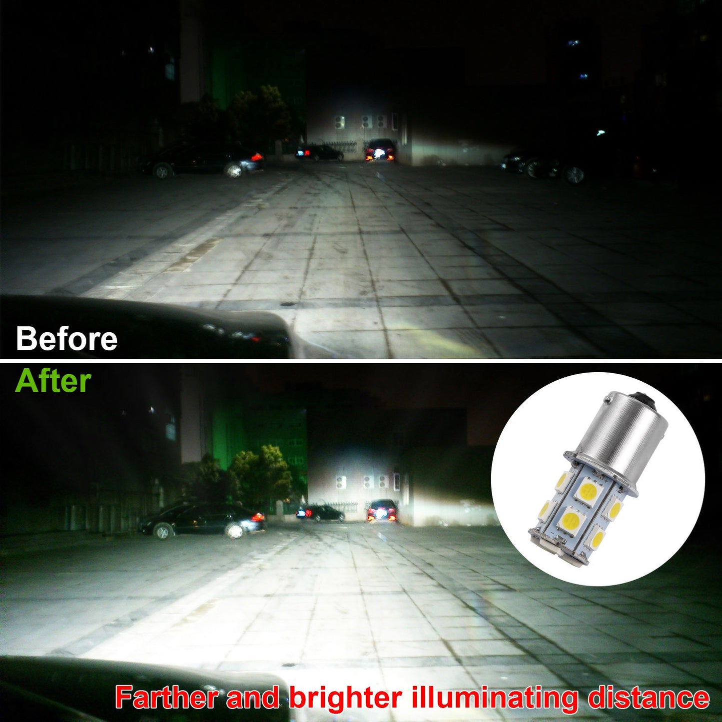 1156 LED Bulbs 13-SMD 4500K Warm White for Car Trailer (20-Pack)