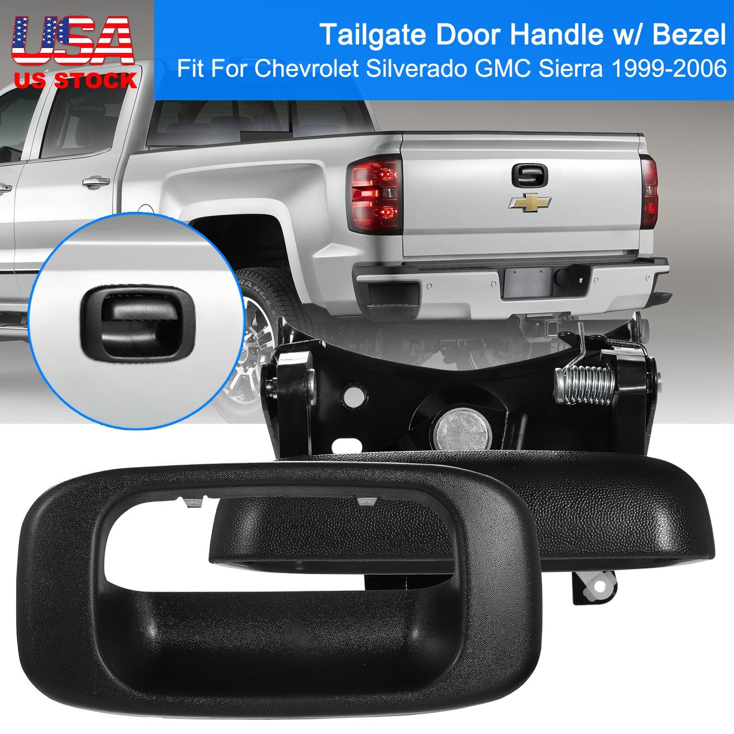 Tailgate Door Handle Bezel for 1999-2006 Chevy Silverado GMC Sierra