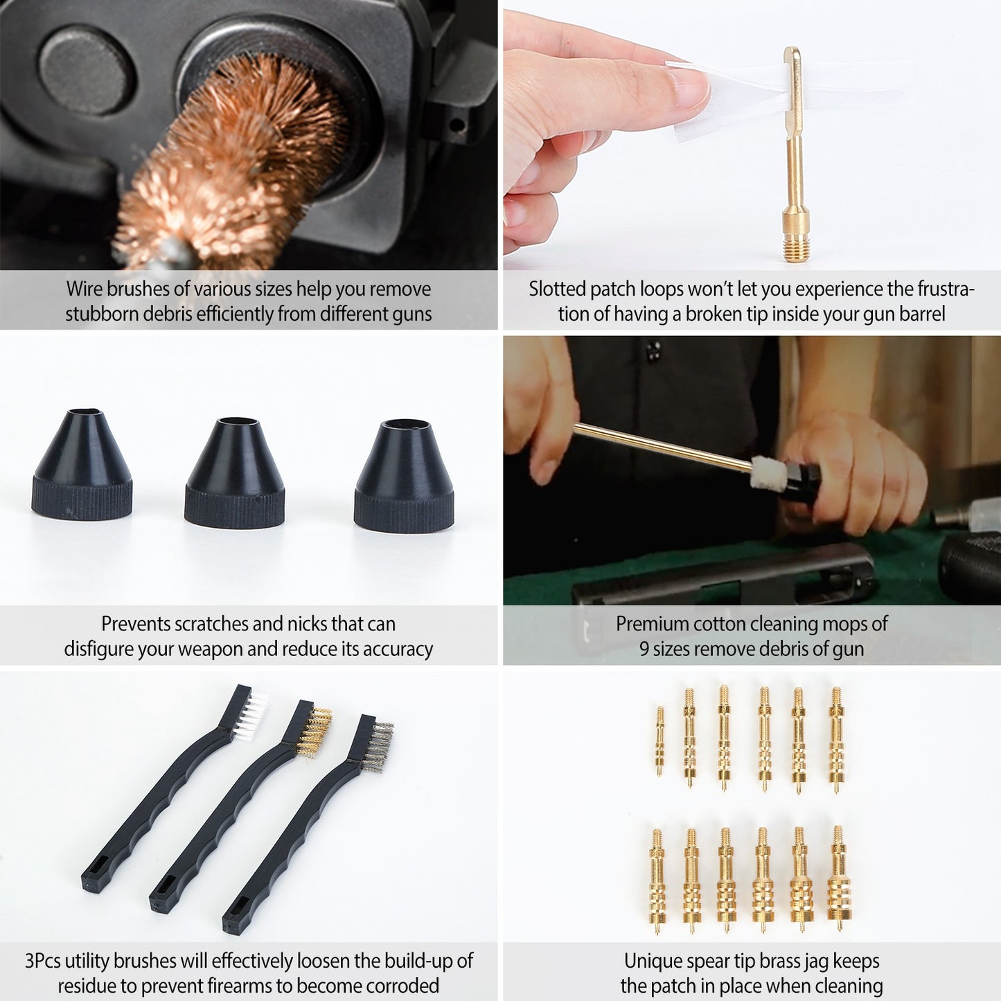 Gun Cleaning Kit with Carrying Case for Rifles & Pistols