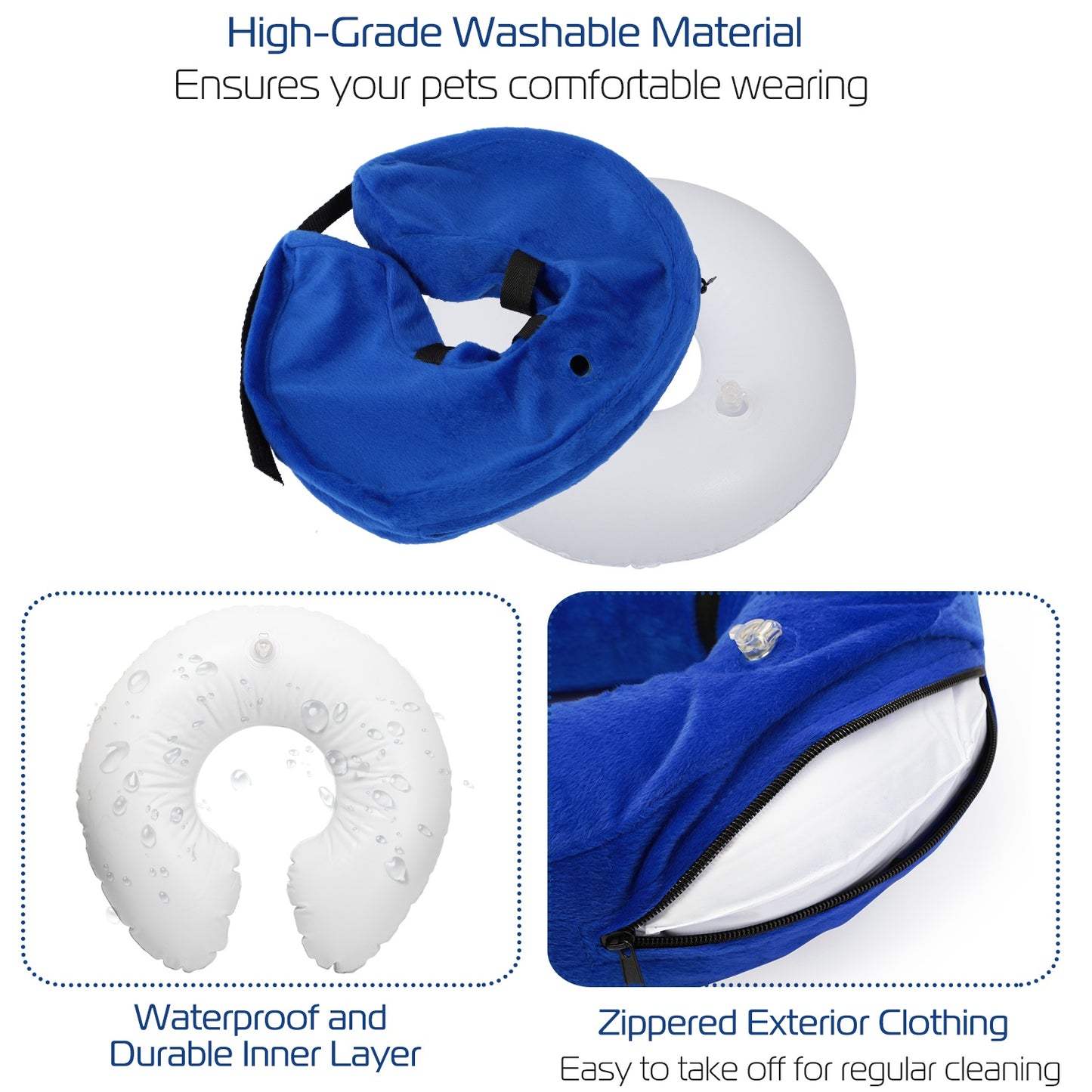 Inflatable Dog Recovery Collar – Soft, Adjustable E-Collar