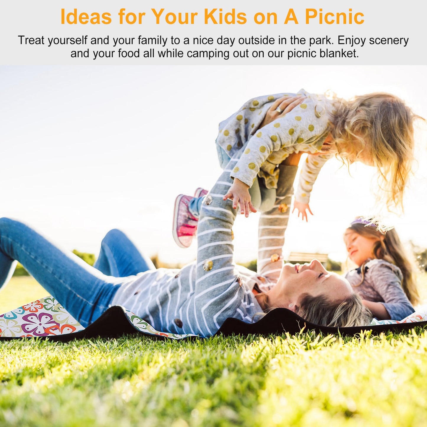 Waterproof Picnic Blanket 60x78 with Carrying Strap