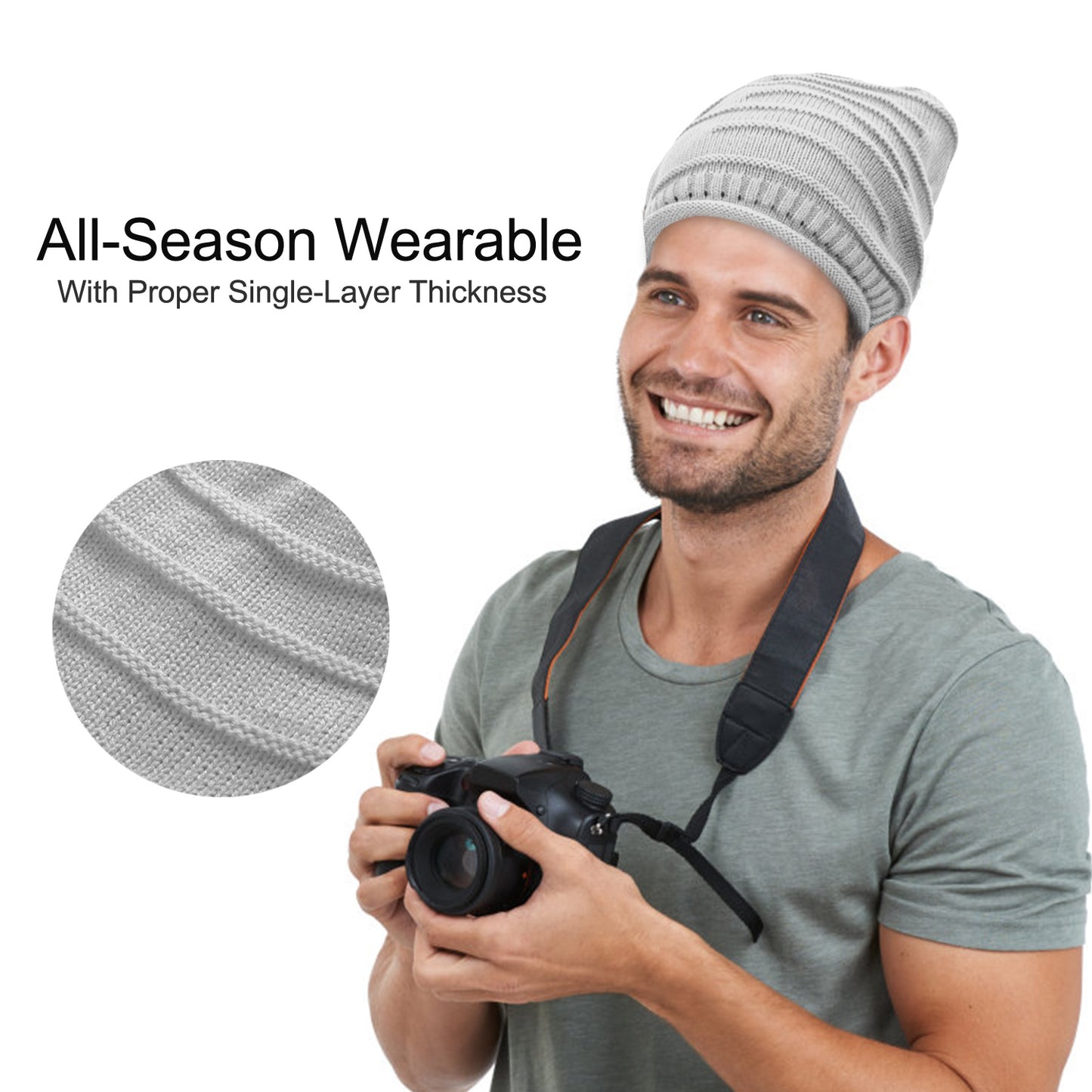Slouchy Knit Beanie Hat - Unisex Winter Warm Skull Cap
