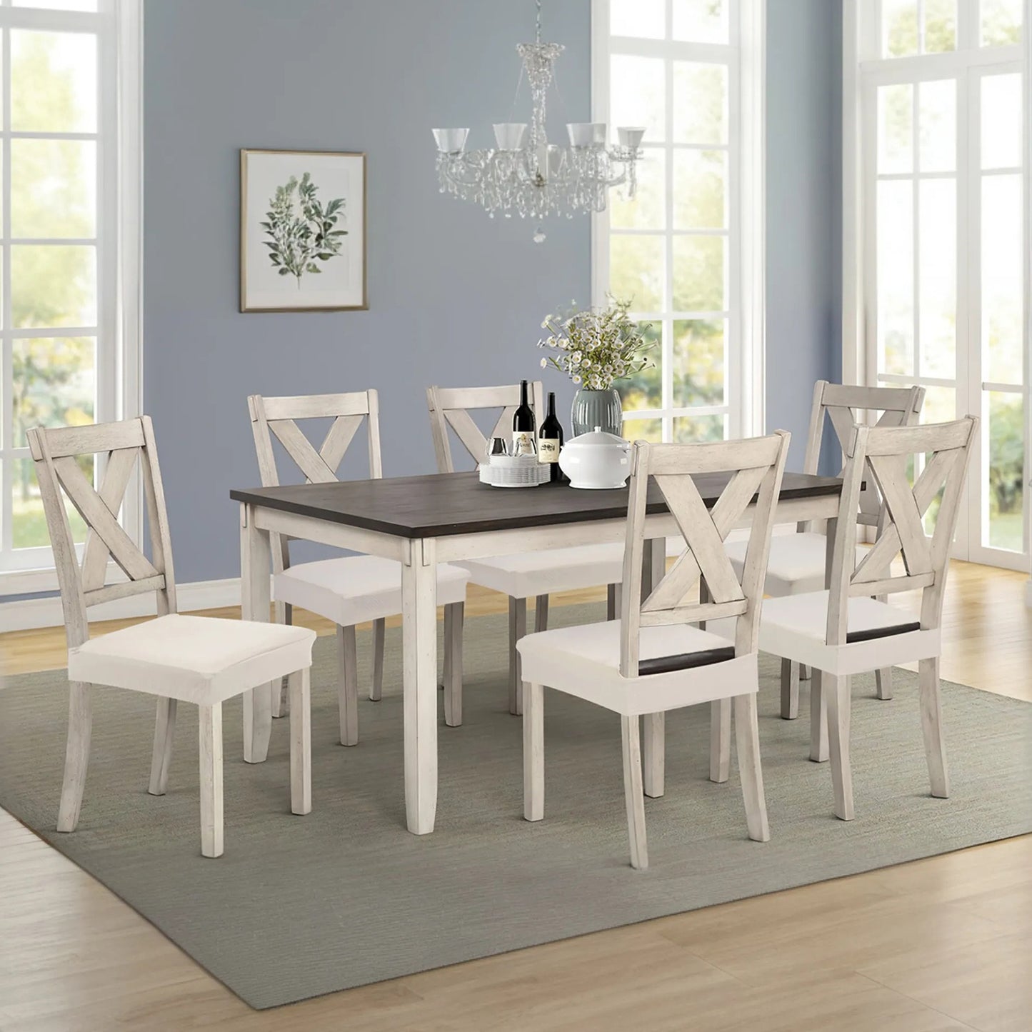 Waterproof Dining Chair Seat Covers - 4 Pack Stretch Slipcovers