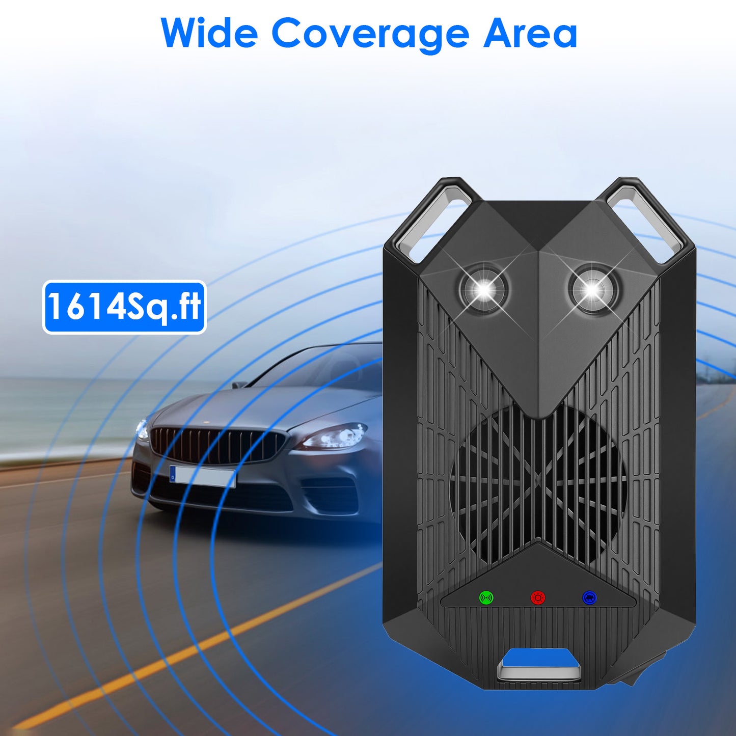 Ultrasonic Rodent Repeller 2-Pack for Vehicles with Strobe Light