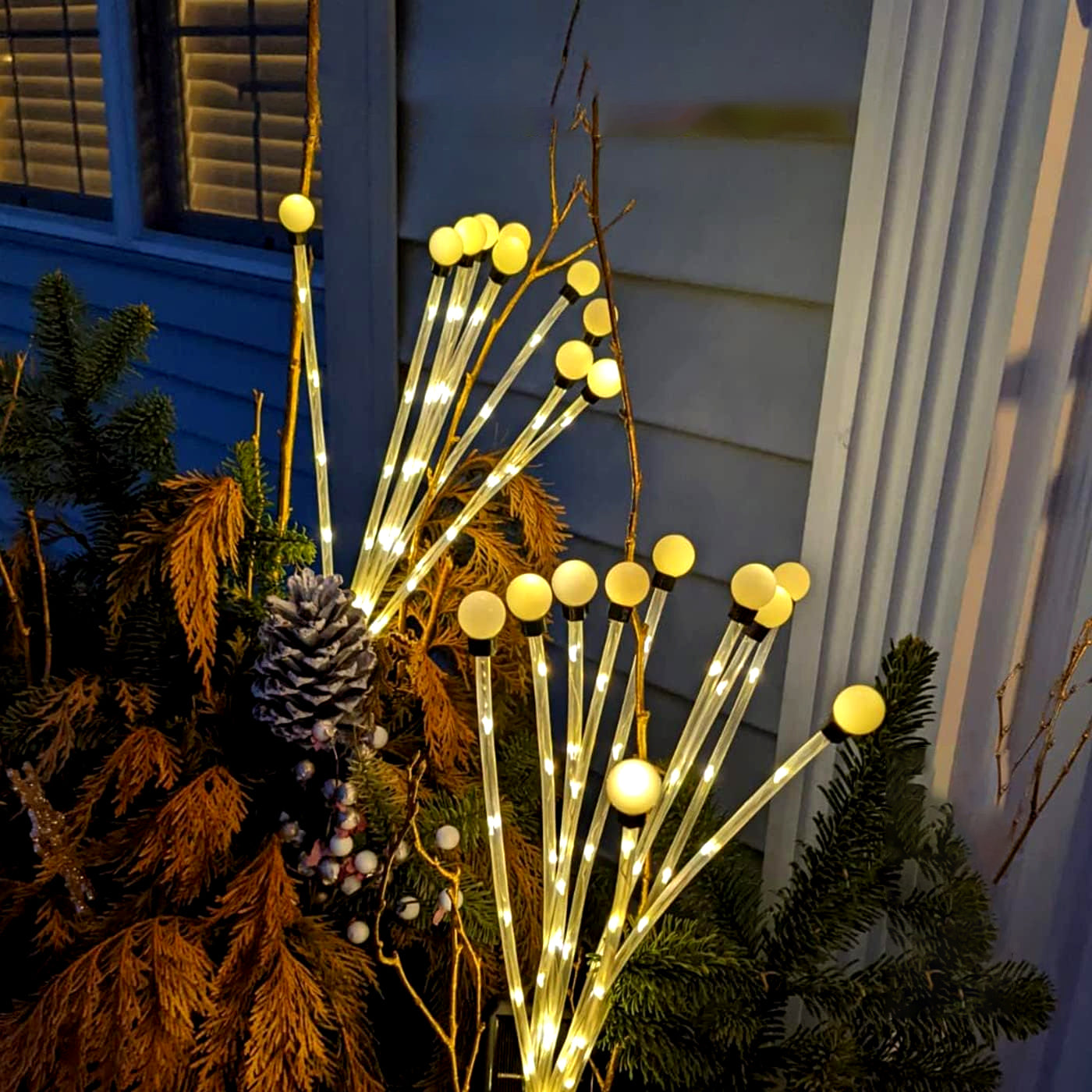 Solar Firefly Lights Swaying Garden Pathway Stakes (2-Pack)