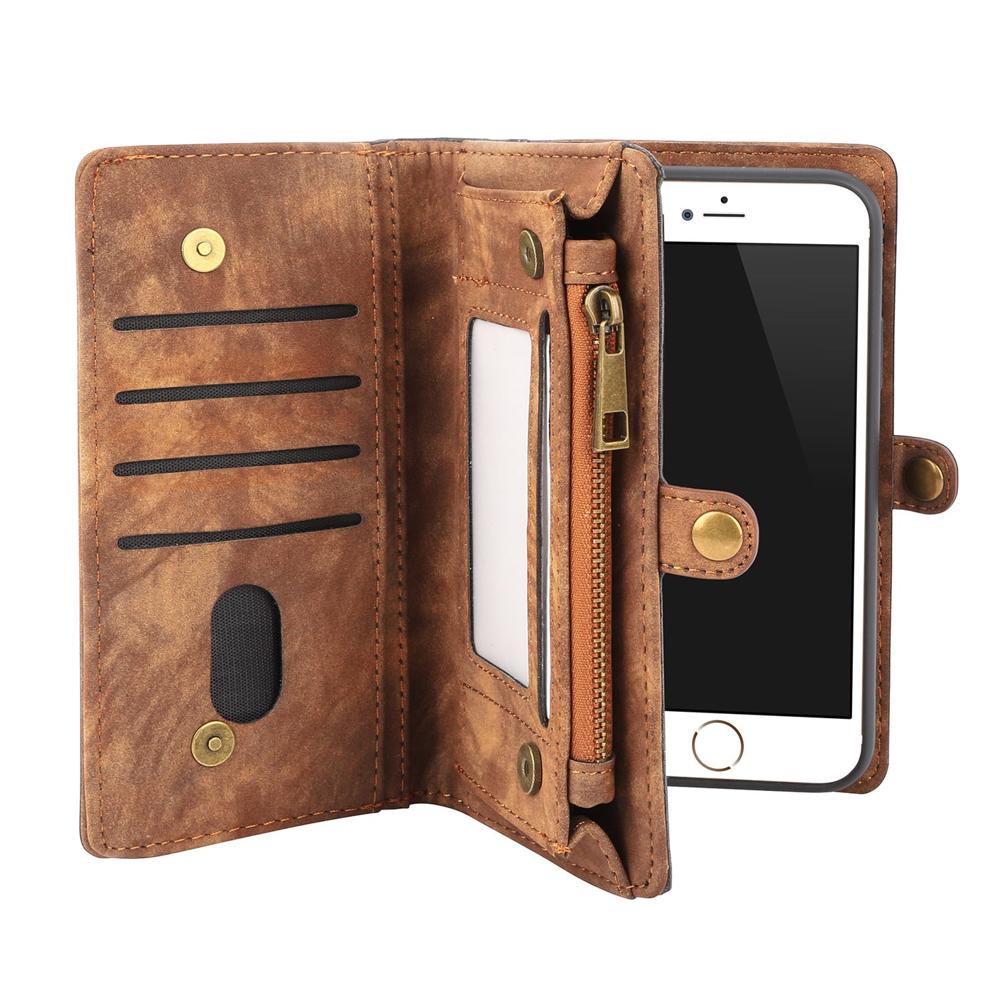 iPhone 6 Wallet Case with Detachable Magnetic Phone Holder