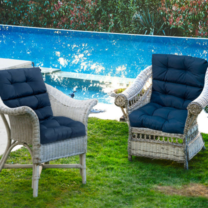 Tufted Outdoor Chair Cushion 44x22 Inch High Back Pad