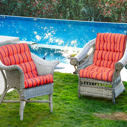 Tufted Outdoor Chair Cushion 44x22 Inch High Back Pad