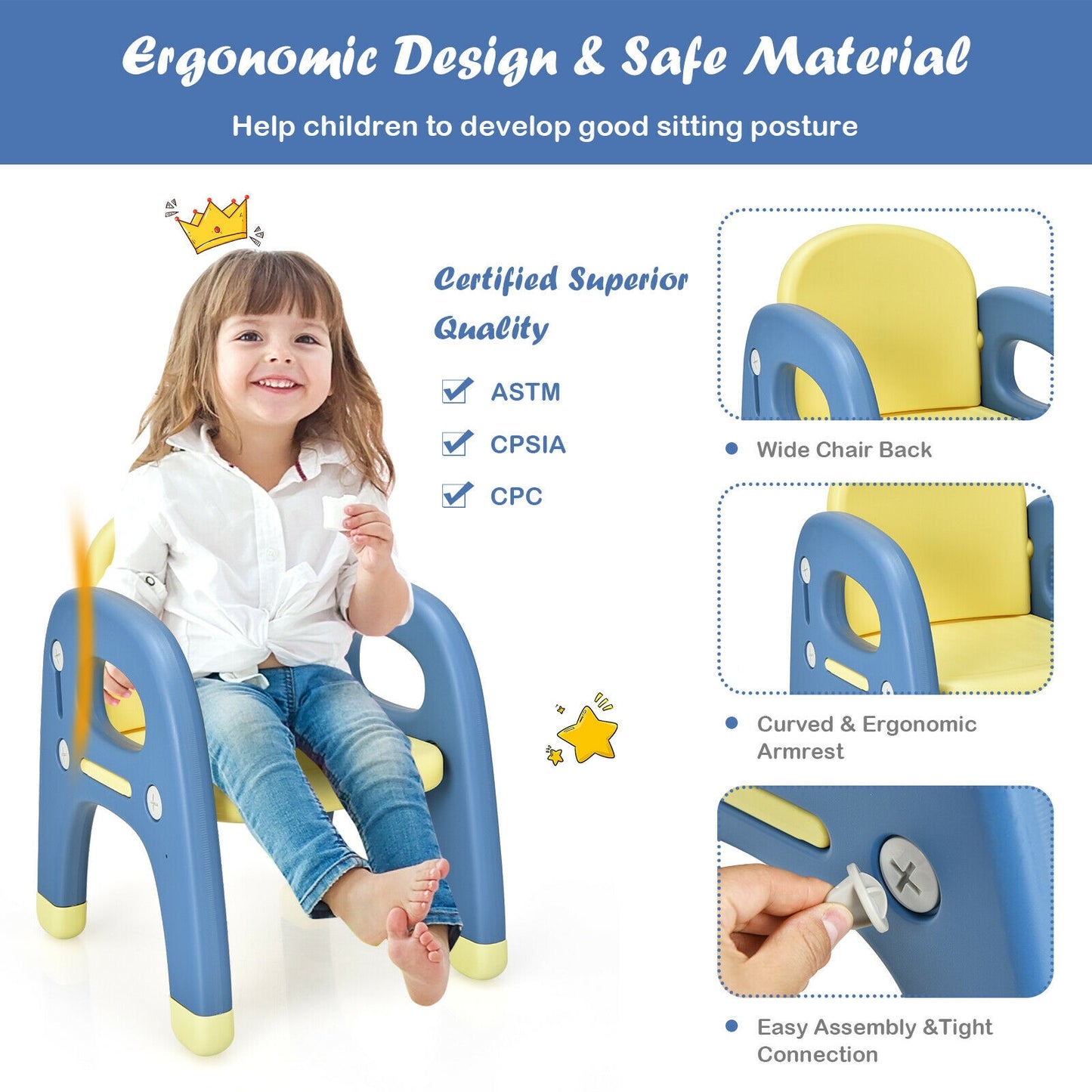 Kids Activity Table and Chair Set with Montessori Toys
