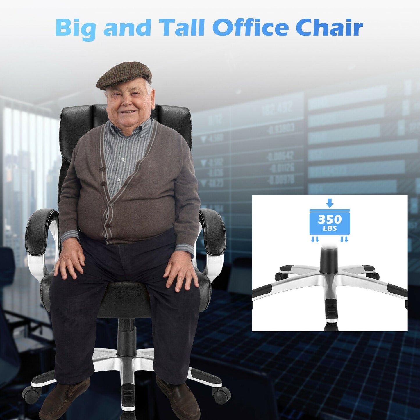 Executive Office Chair Big and Tall High Back Leather