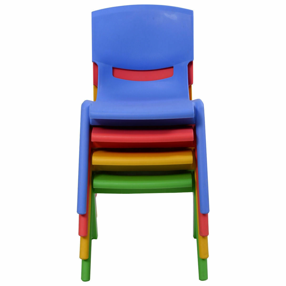 Stackable Kids Chairs 4-Pack - Colorful Plastic Seating