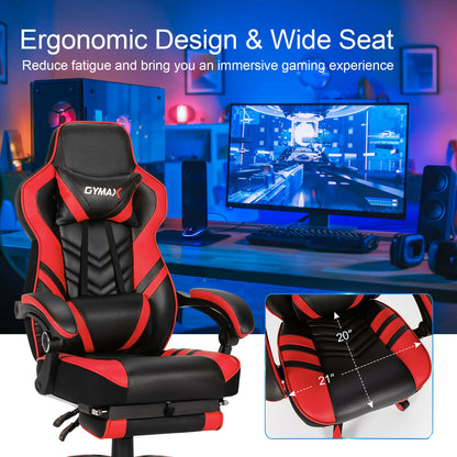 Gaming Chair with Footrest and Adjustable Backrest