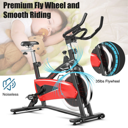Magnetic Exercise Bike with 35lb Flywheel and Adjustable Seat