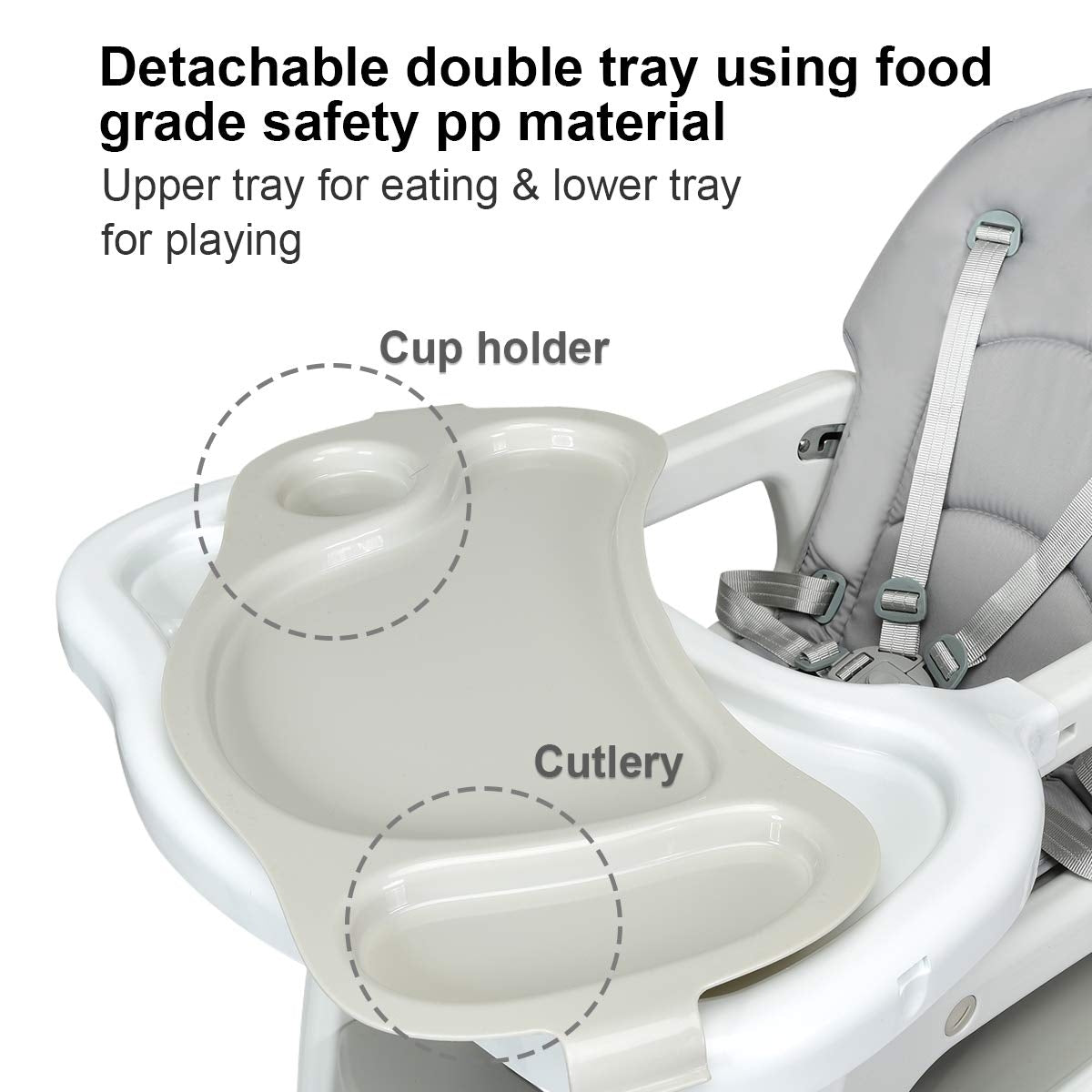 3-in-1 Convertible High Chair with Lockable Wheels