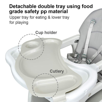 3-in-1 Convertible High Chair with Lockable Wheels