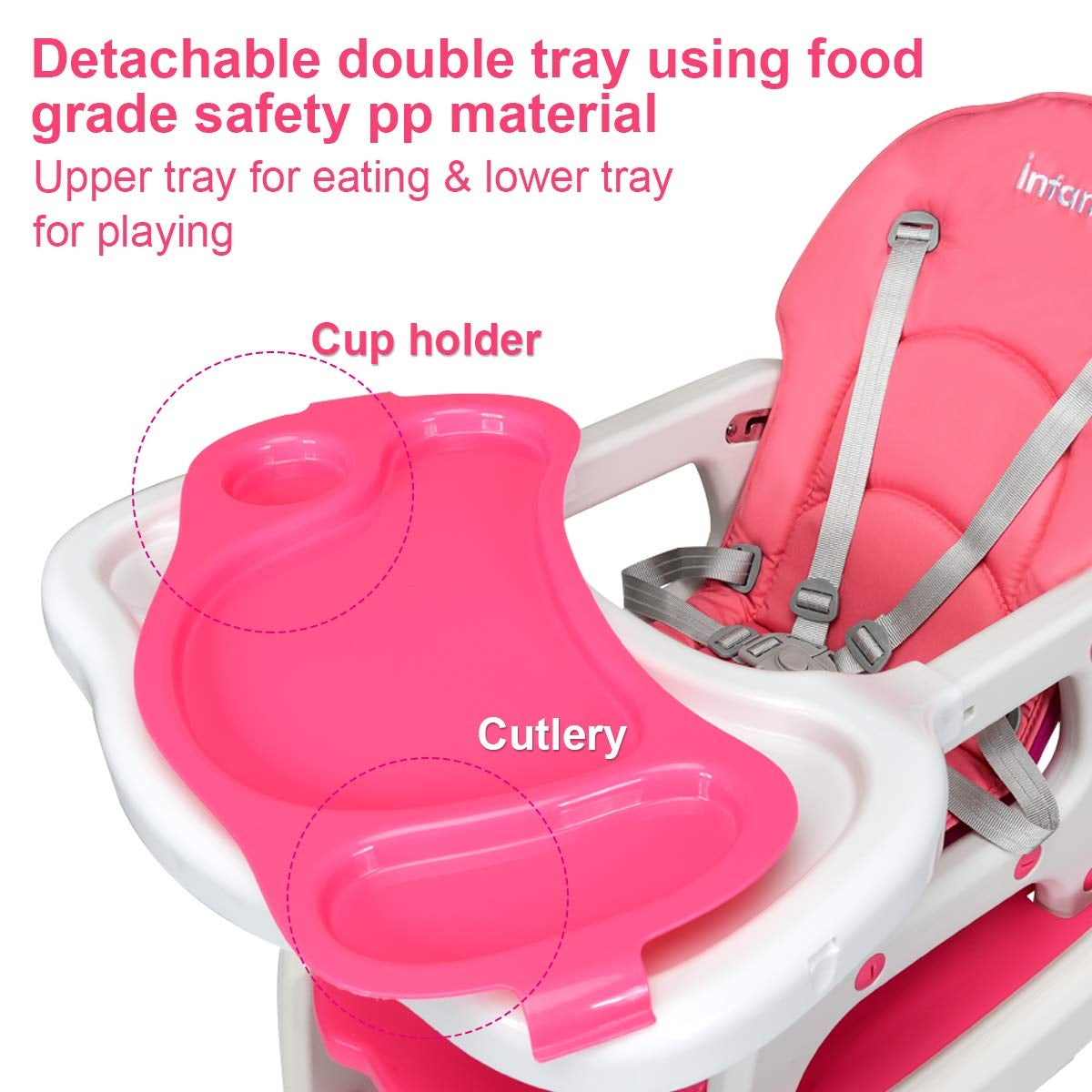 3-in-1 Convertible High Chair with Lockable Wheels