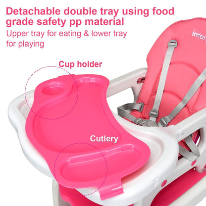 3-in-1 Convertible High Chair with Lockable Wheels