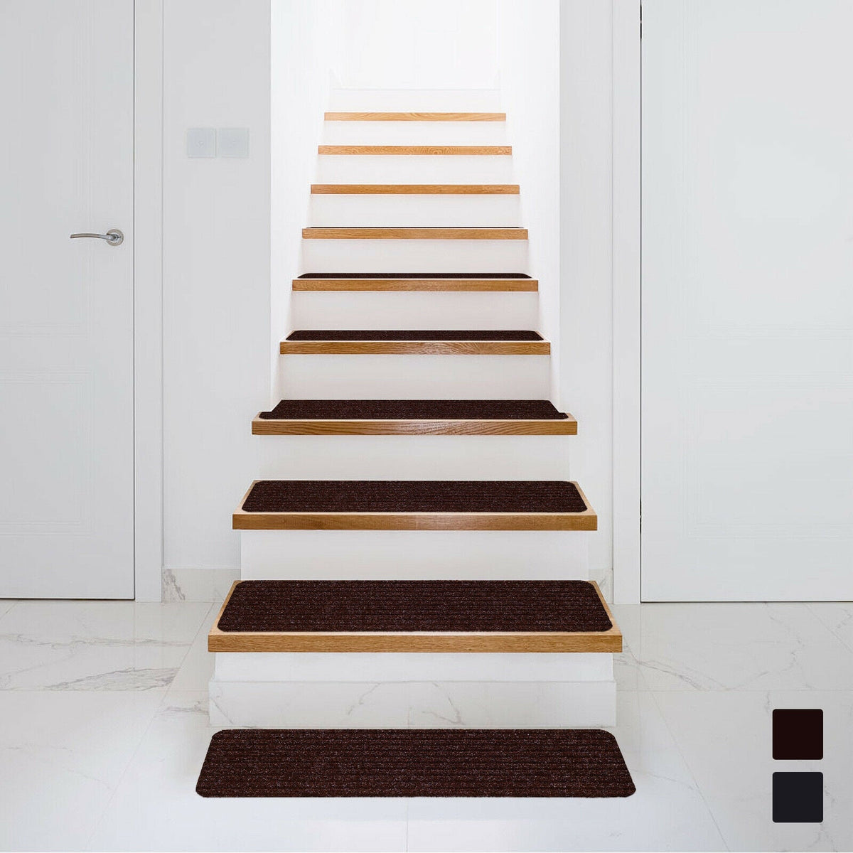 15 Pieces 30 x 8 Inch Slip Resistant Soft Stair Treads Carpet